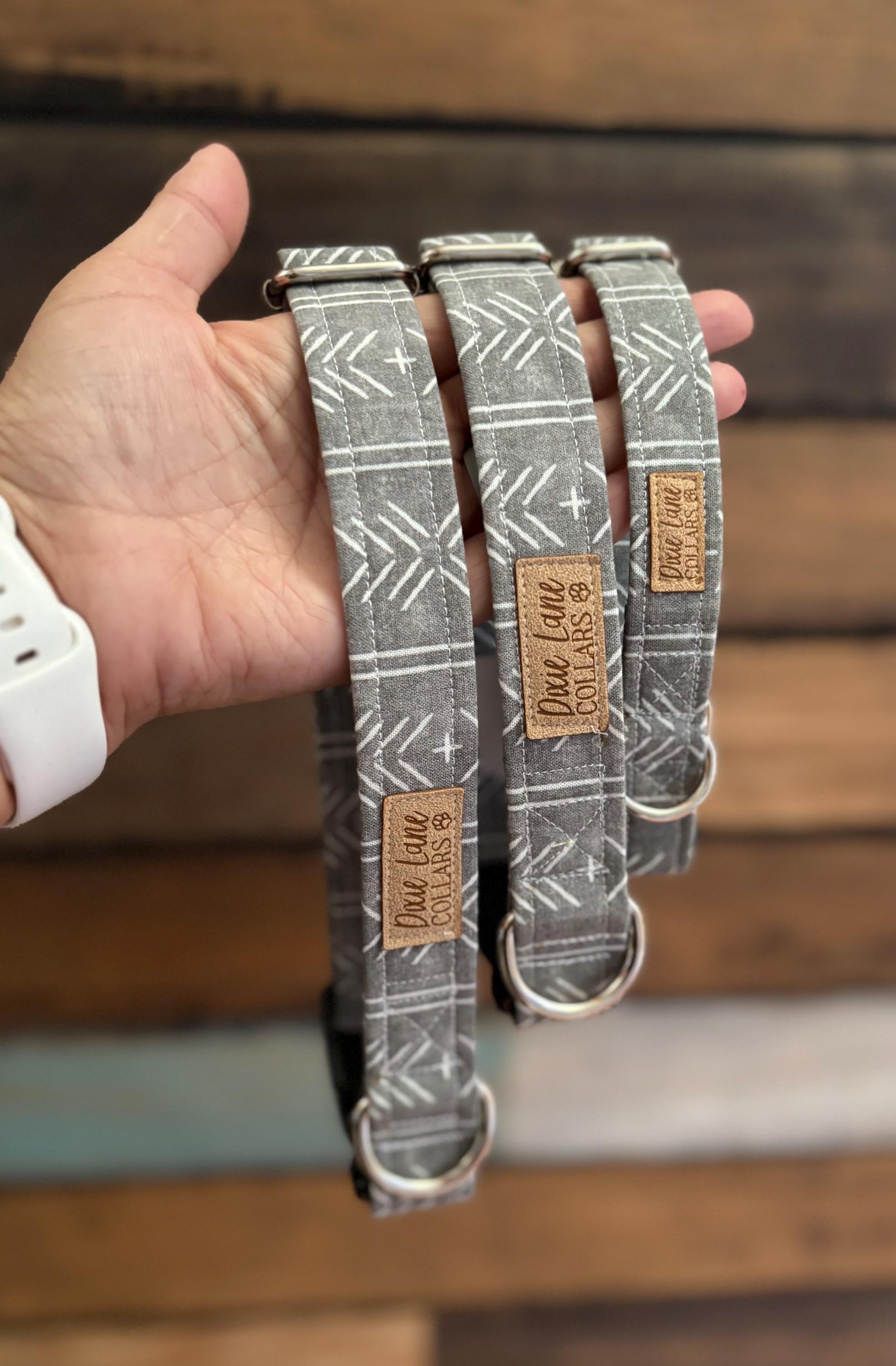 Gray Boho Chevron Print Dog Collar