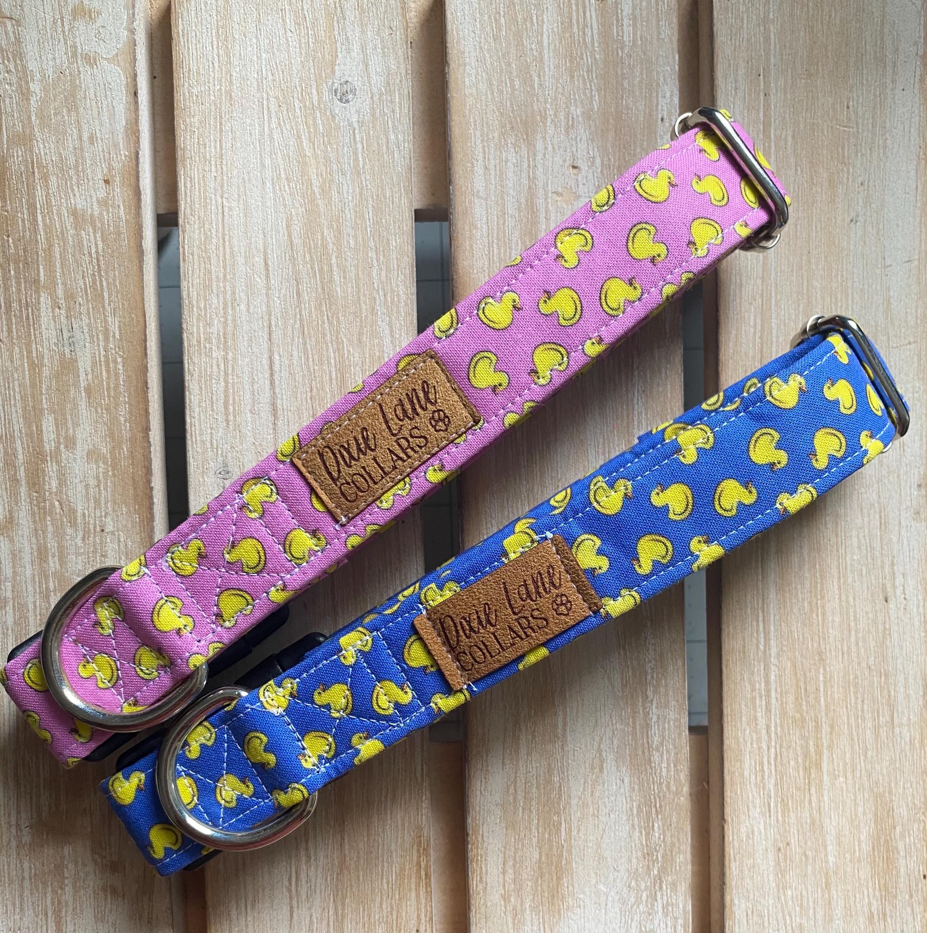 Pink Rubber Ducks Dog Collar