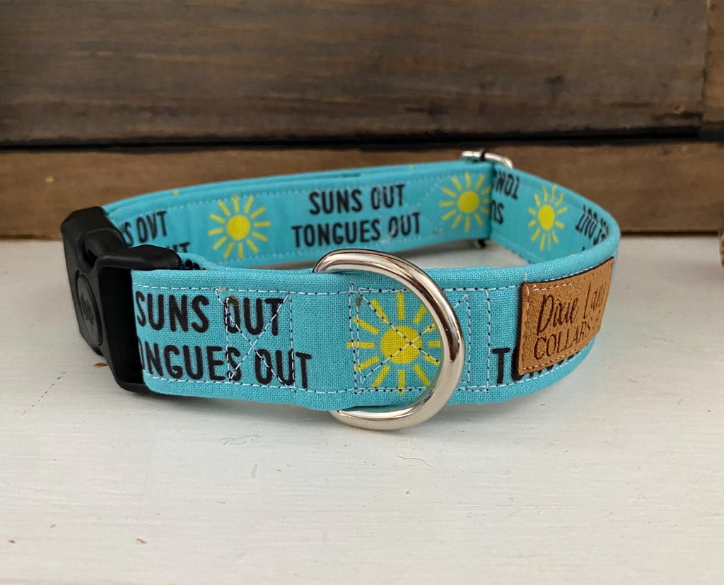 Suns Out Tongues Out Dog Collar