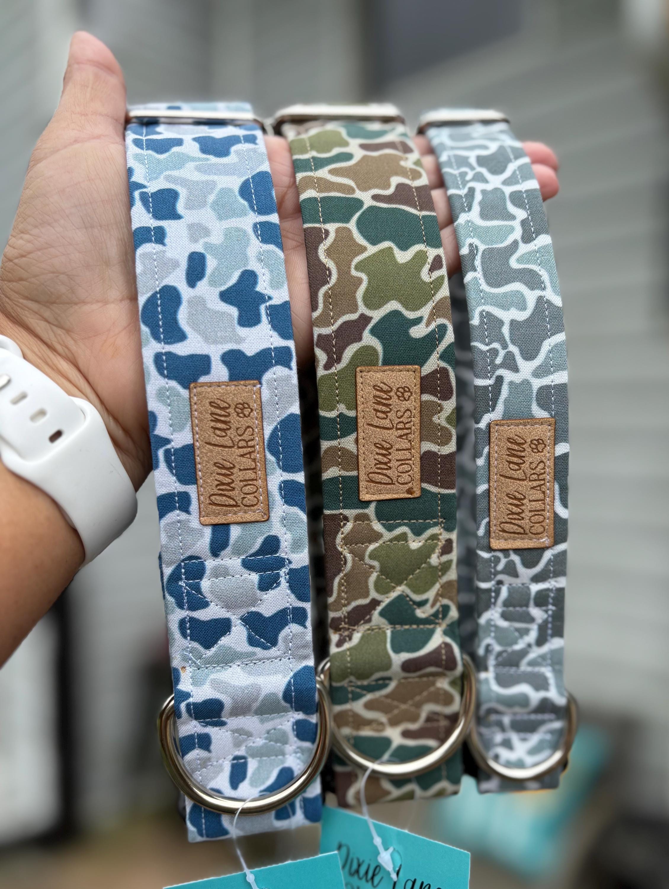 Gray Duck Camo Print Dog Collar
