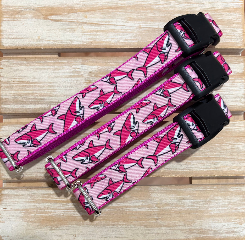 Pink Sharks Dog Collar
