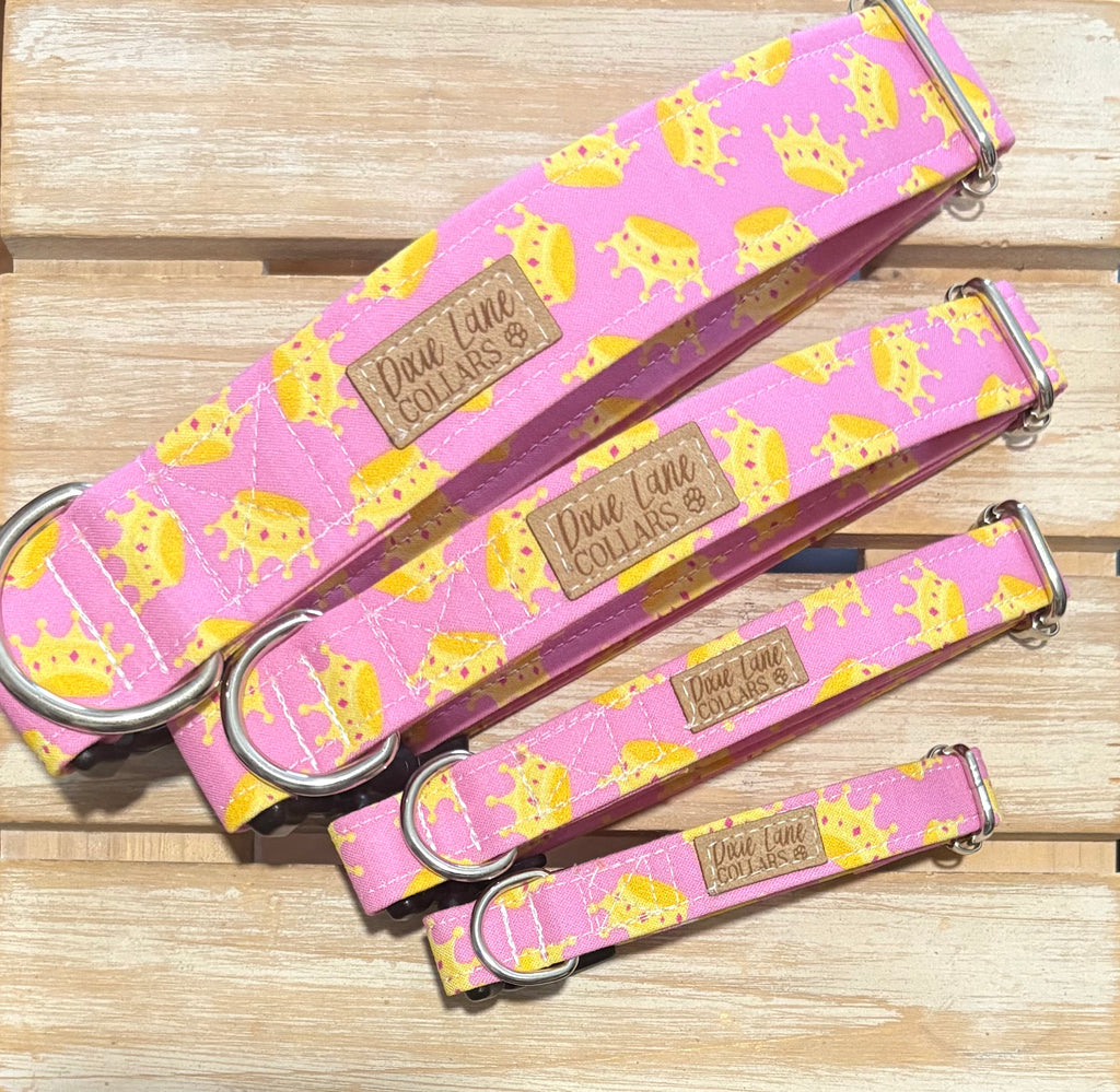 Pink Crowns Dog Collar