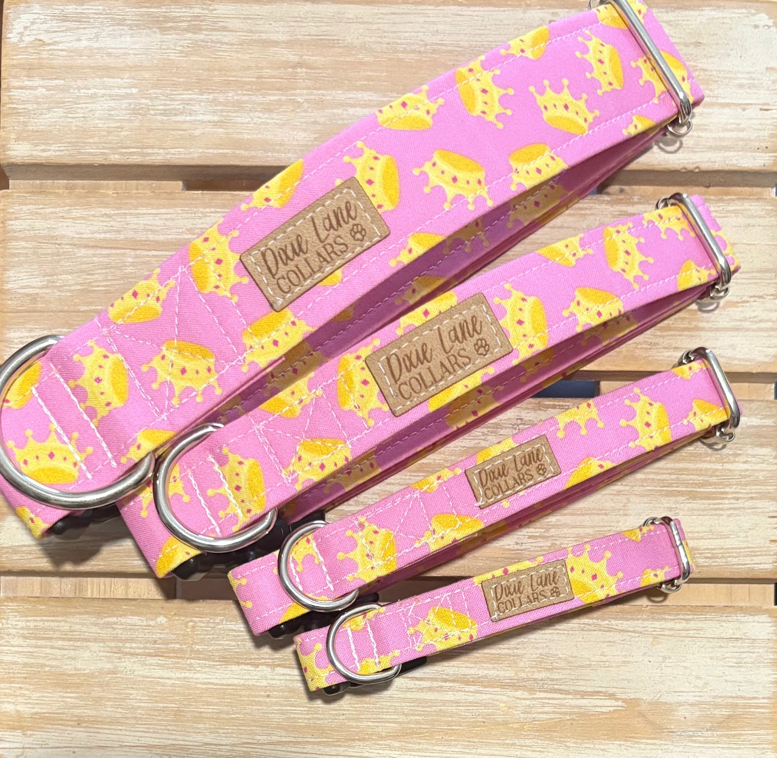 Pink Crowns Dog Collar
