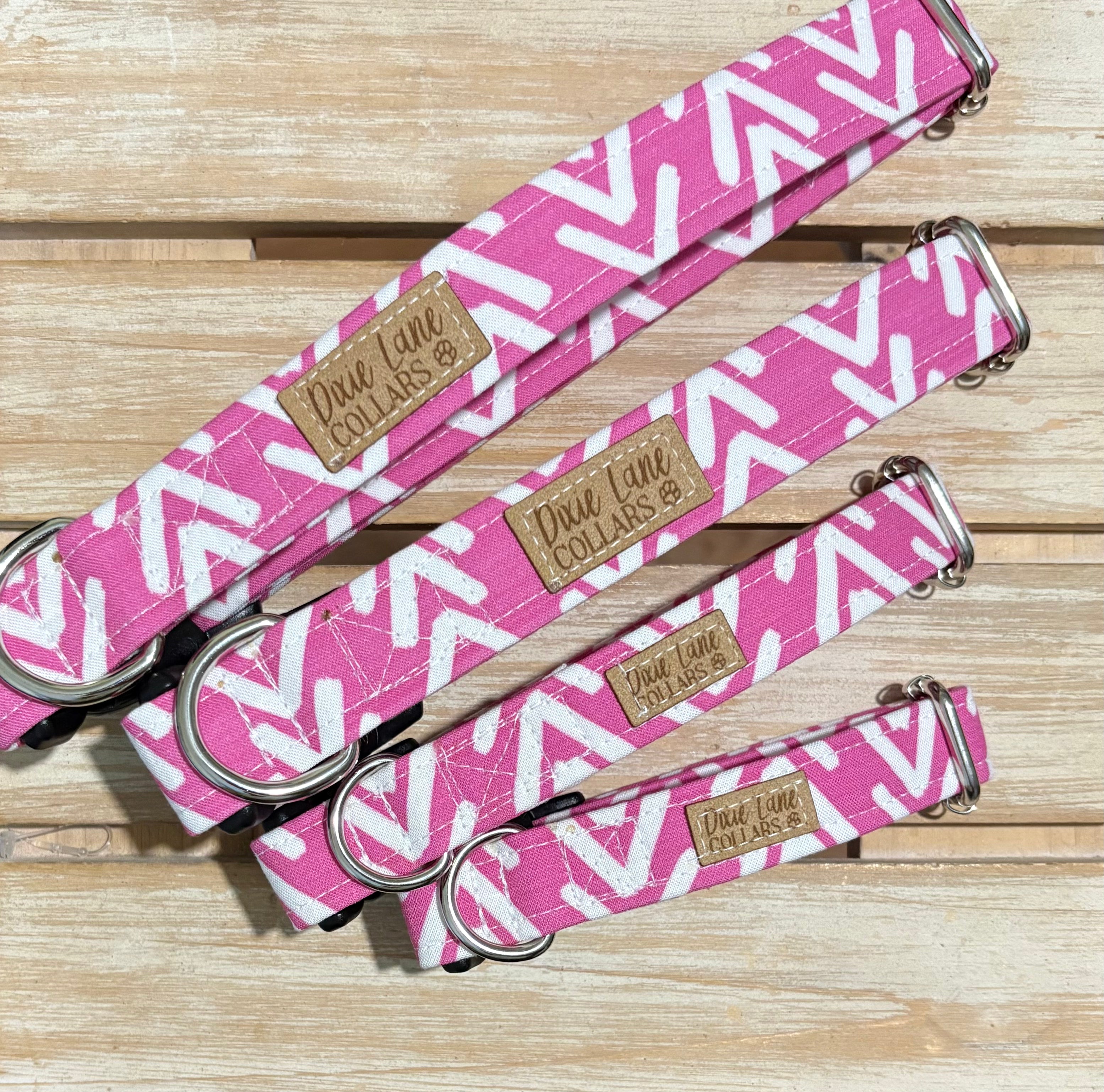 Pink Mudcloth Boho Arrows Dog Collar