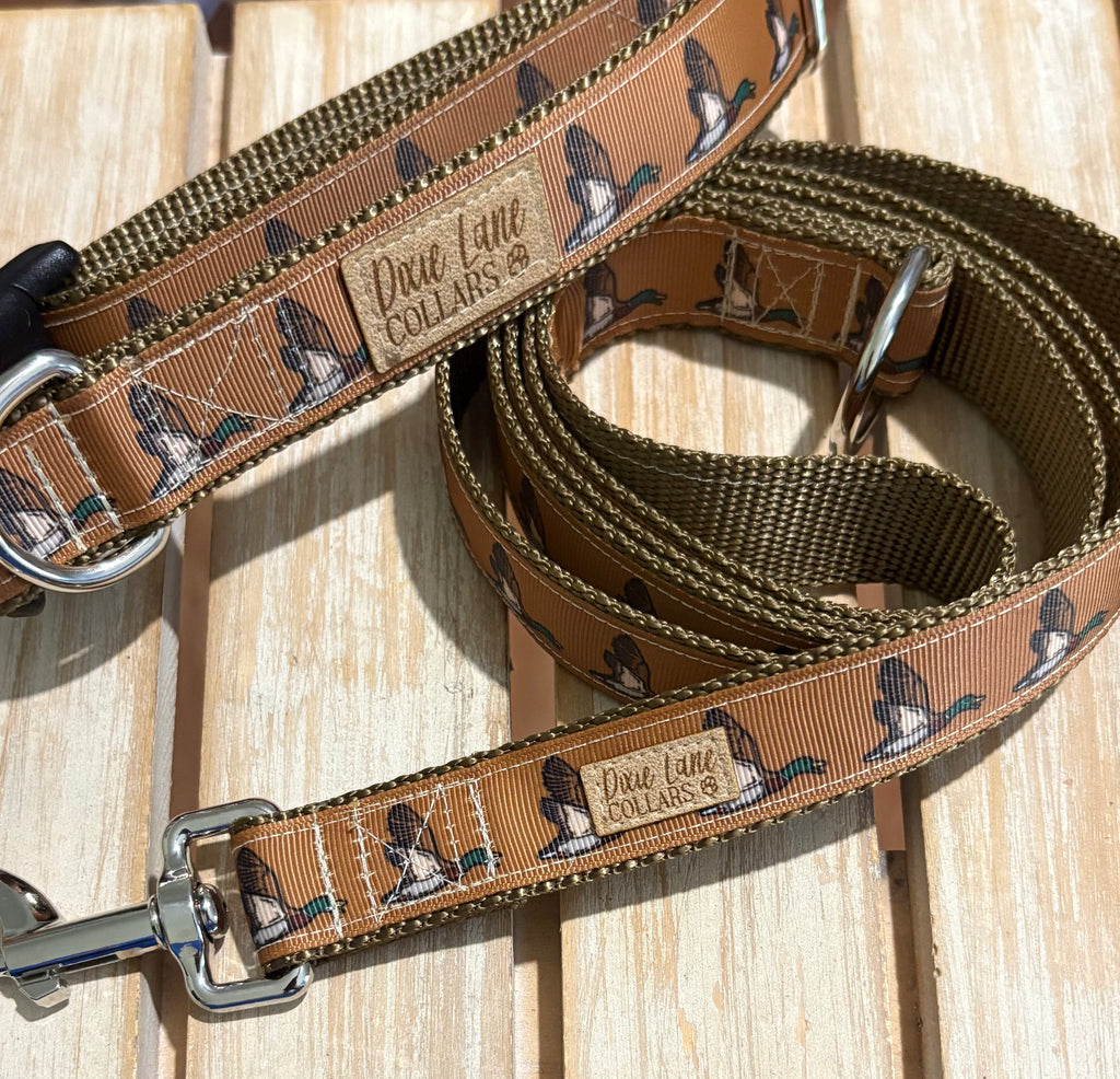 Duck Hunting Dog Collar and Leash Set