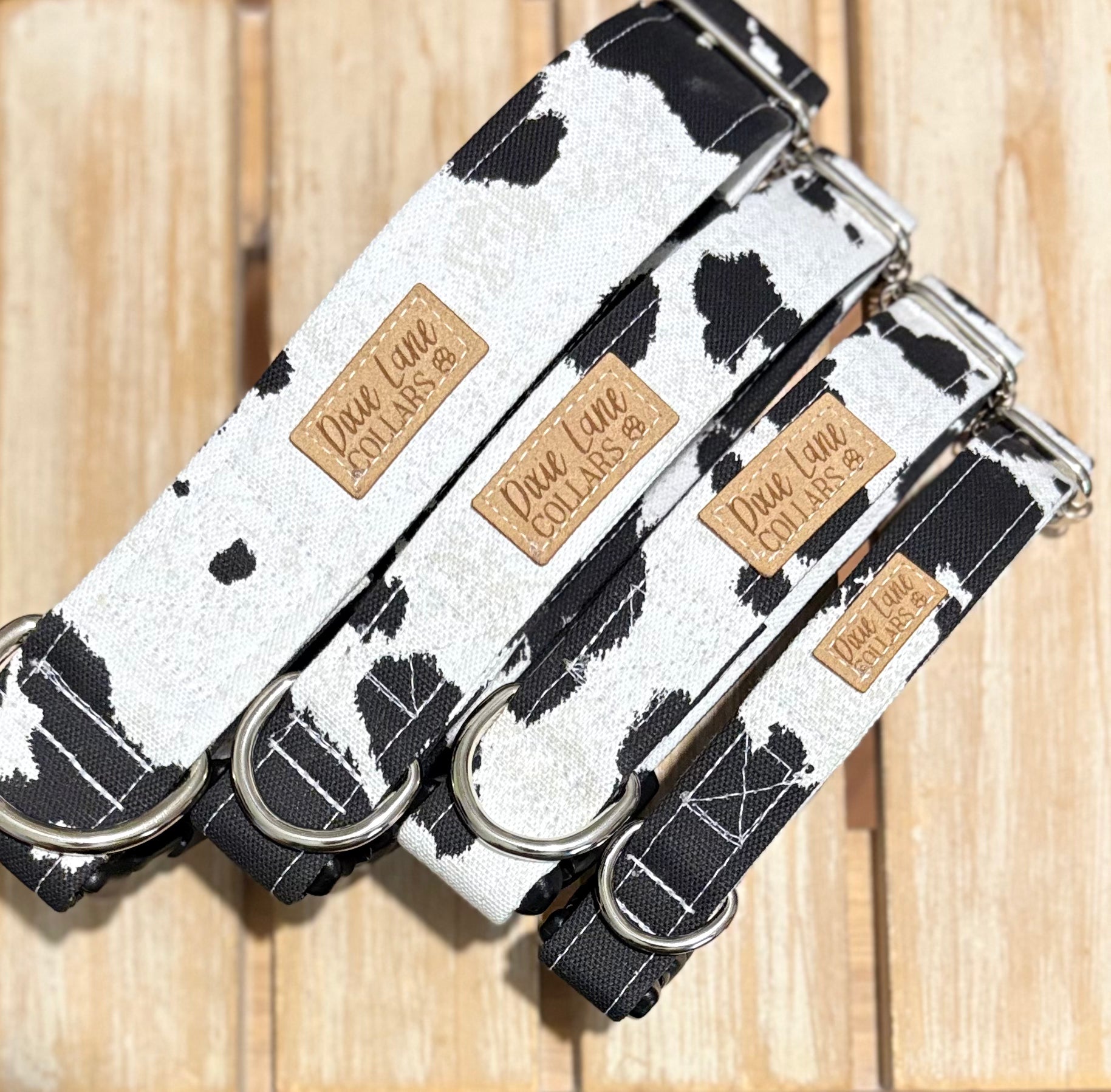 Black and White Cow Print Dog Collar