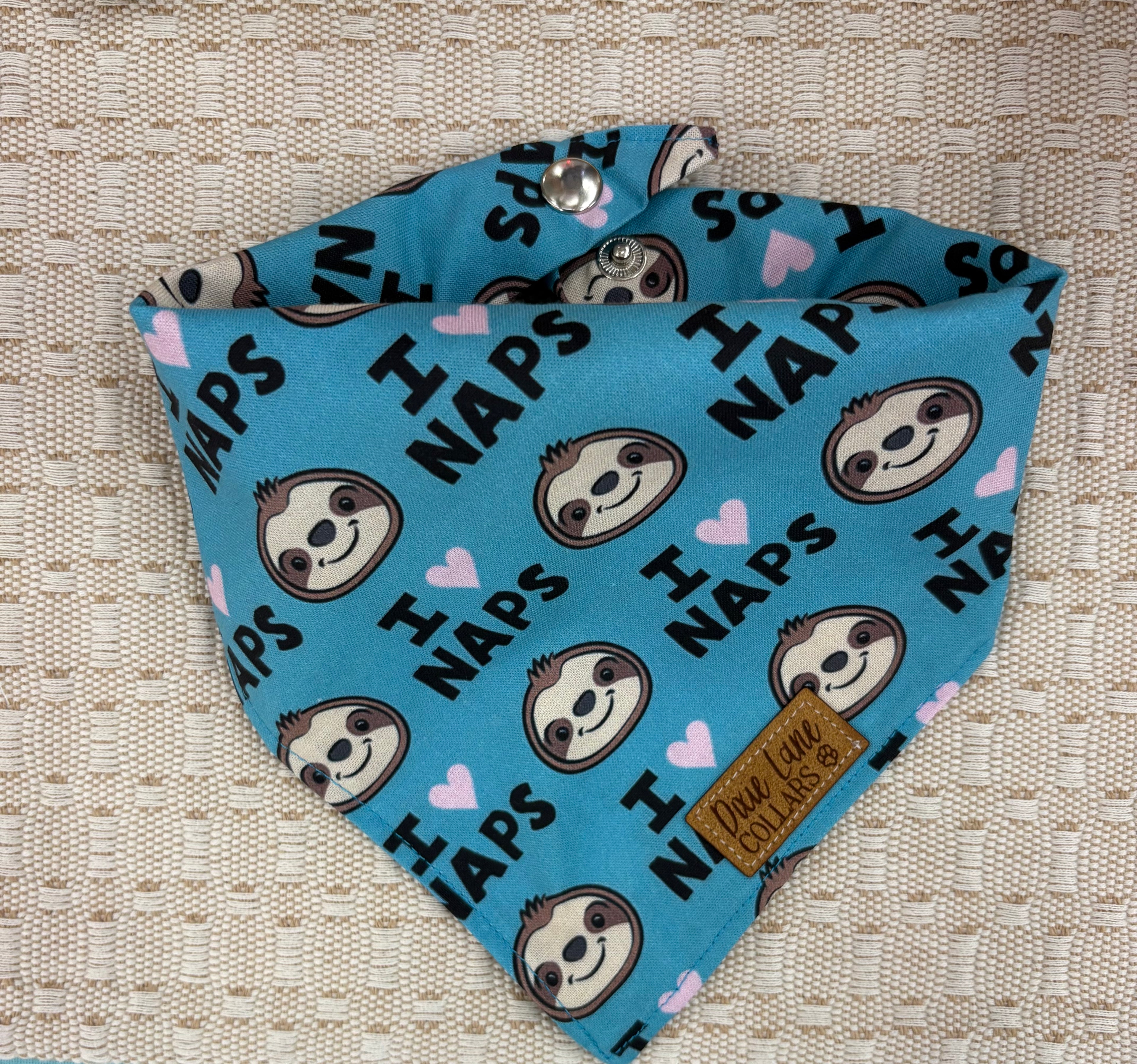 I Love Naps Sloth Dog Bandana