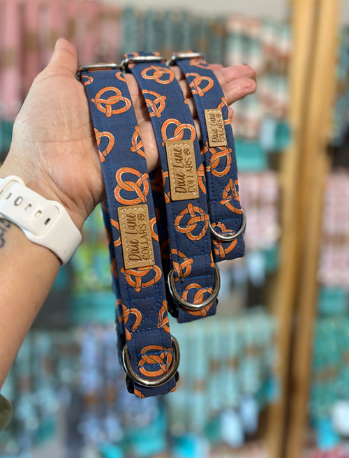 Blue Pretzels Dog Collar