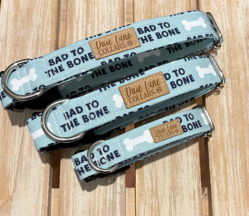 Bad To The Bone Fabric Dog Collar