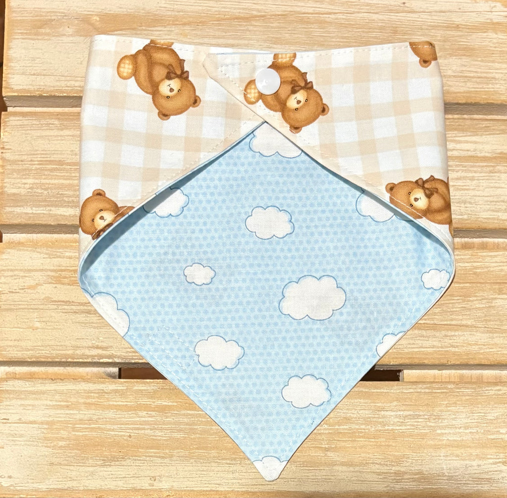 Teddy Bear and Clouds Reversible Dog Bandana