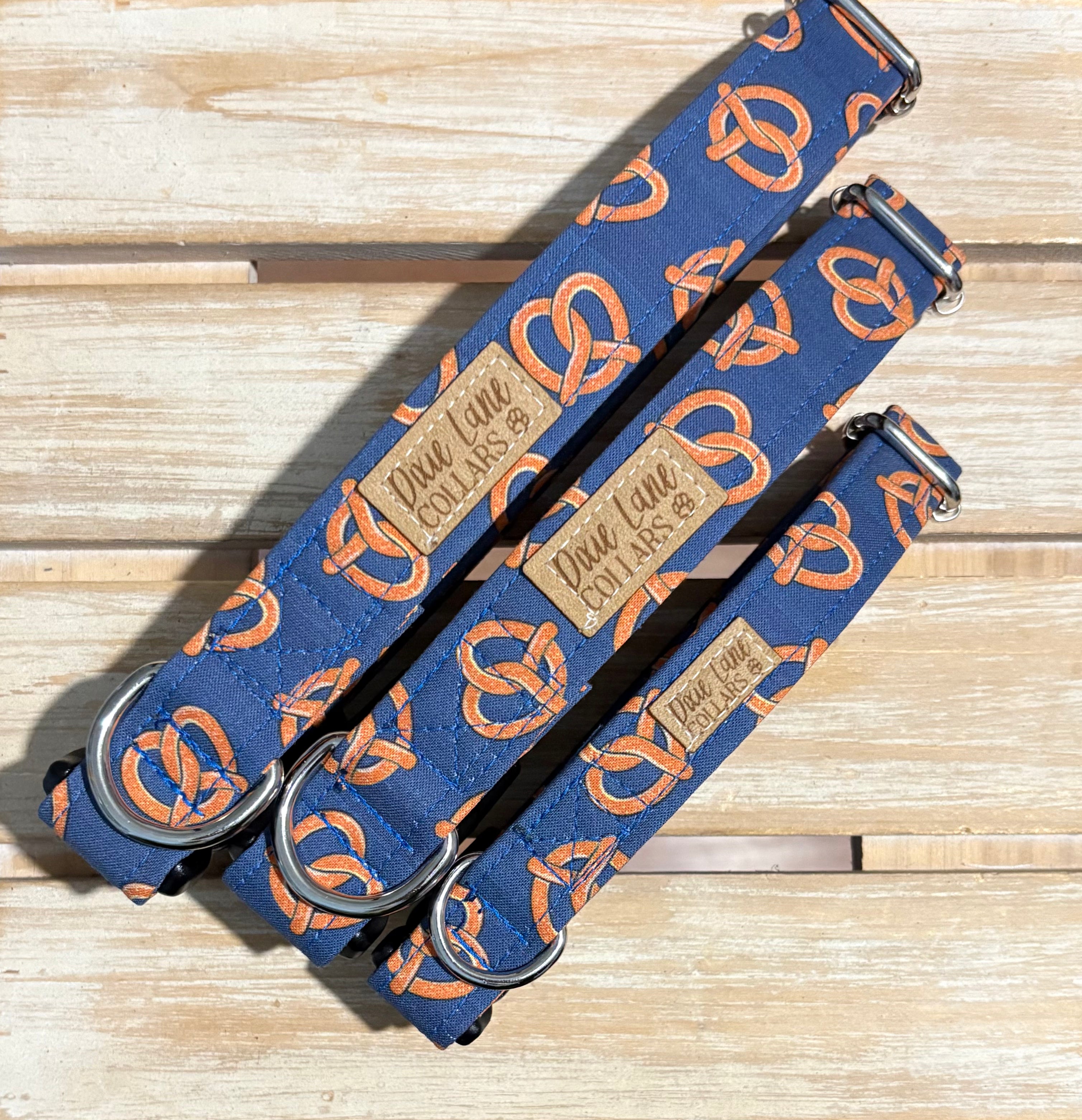 Blue Pretzels Dog Collar