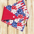 Patriotic Floral Reversible Dog Bandana