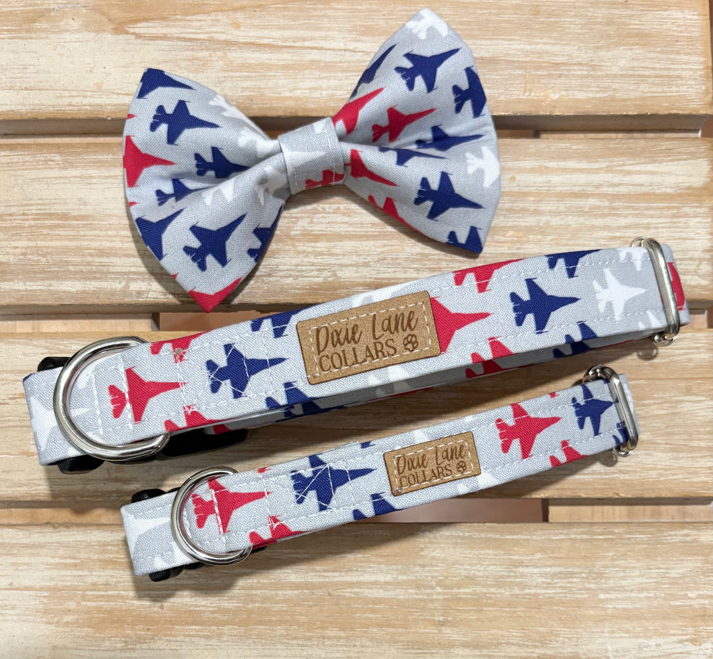 Patriotic Jets Dog Collar