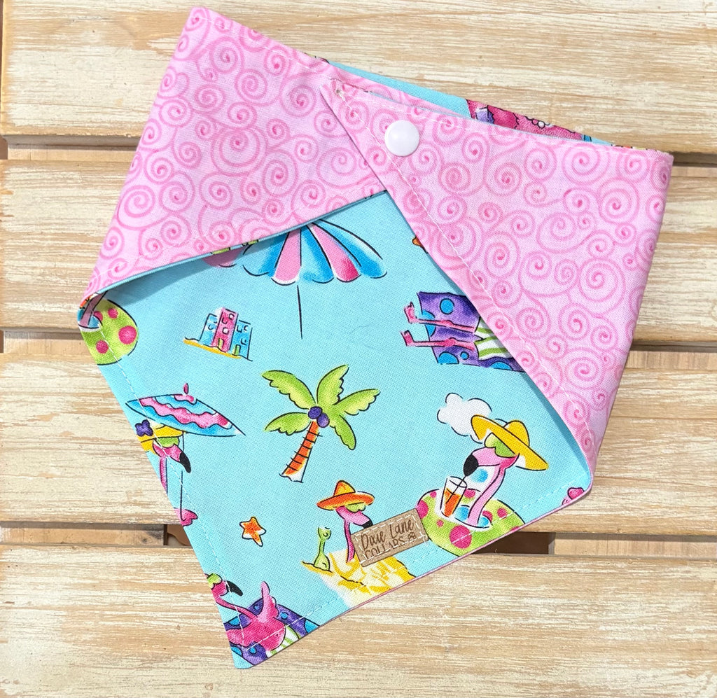 Beach Flamingos Reversible Dog Bandana