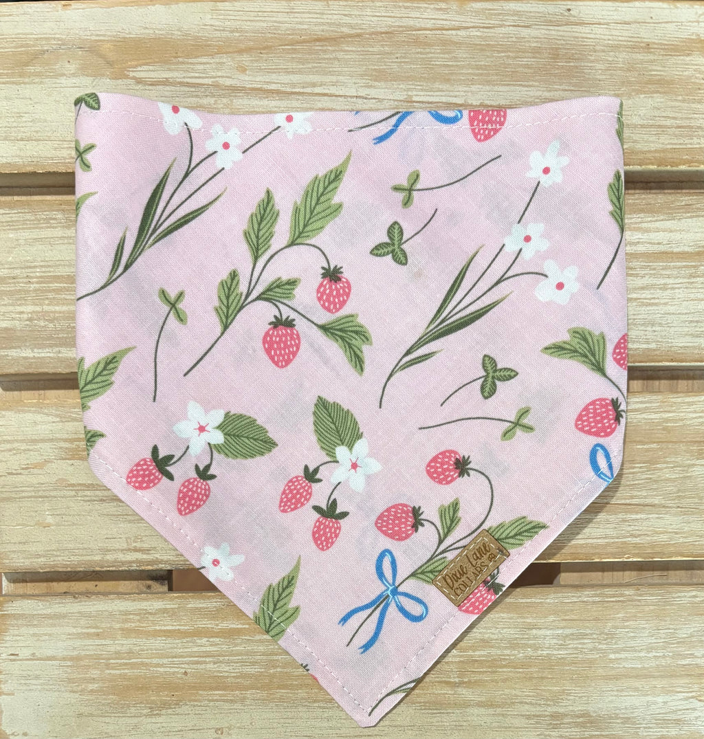 Strawberry Floral Dog Bandana