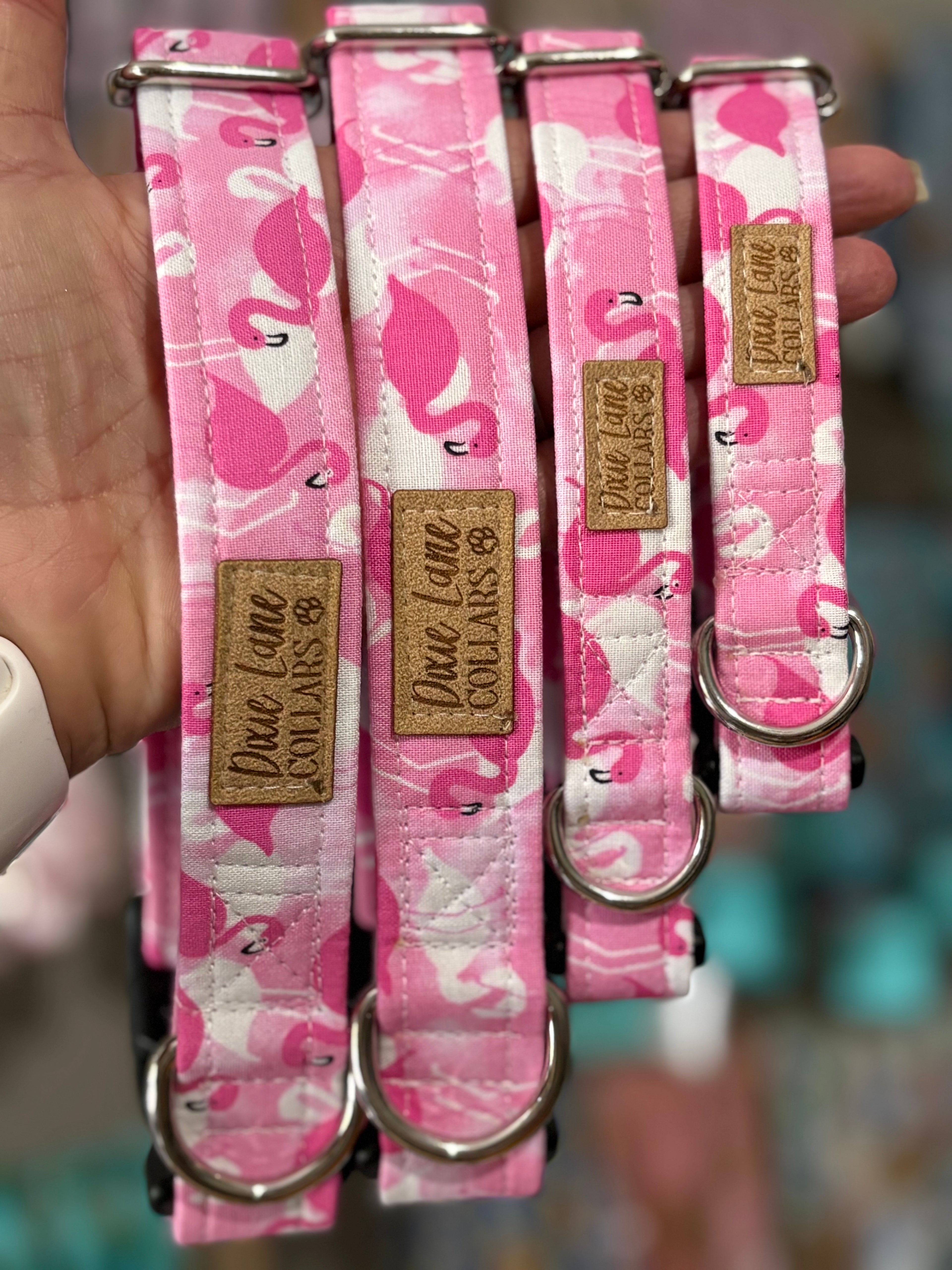 Pink Flamingos Dog Collar