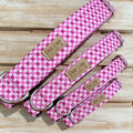 Raspberry and Pink Checkered Dog Collar