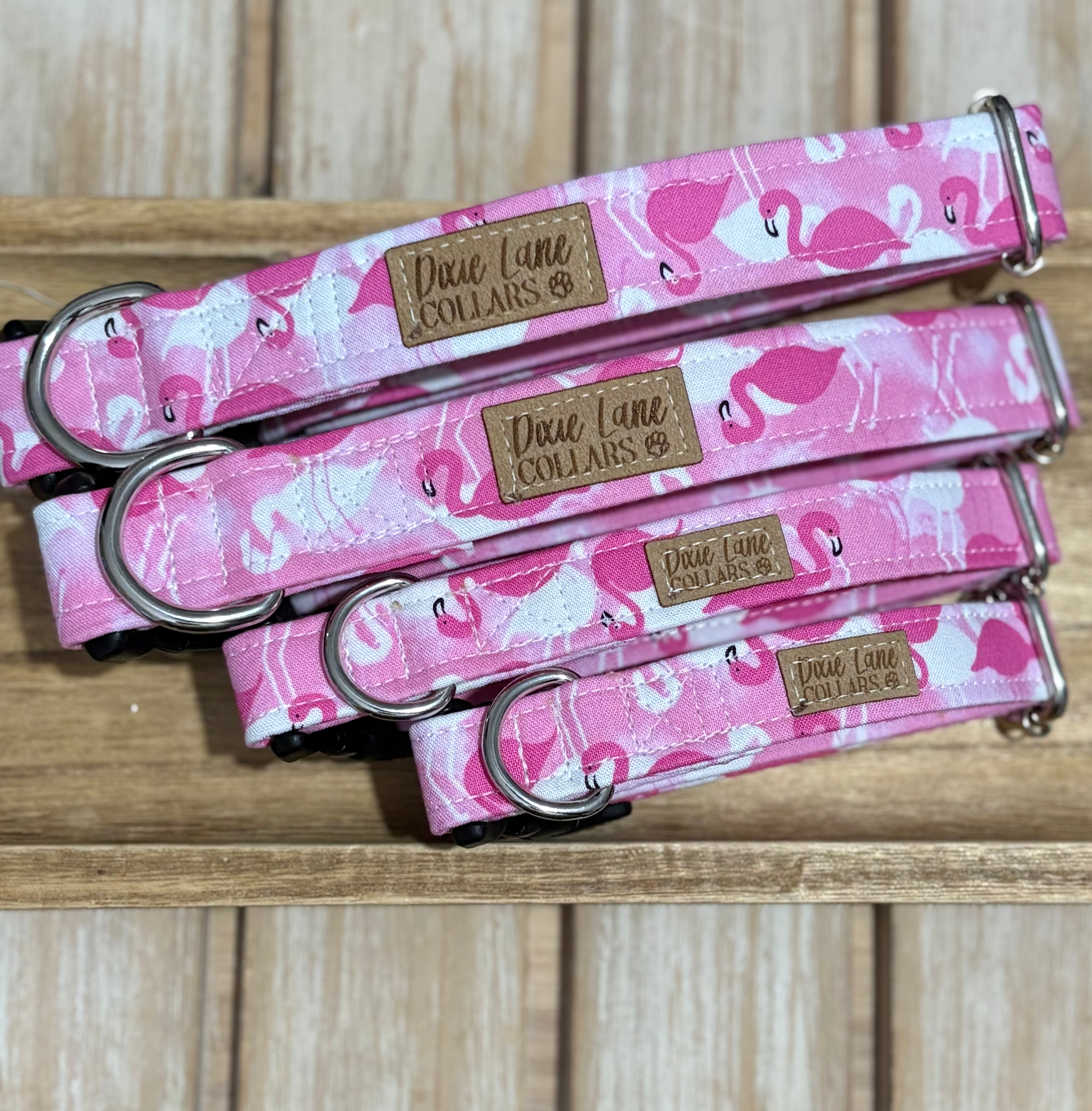 Pink Flamingos Dog Collar