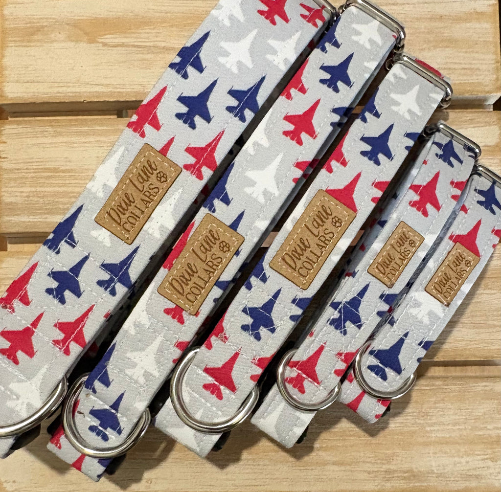 Patriotic Jets Dog Collar