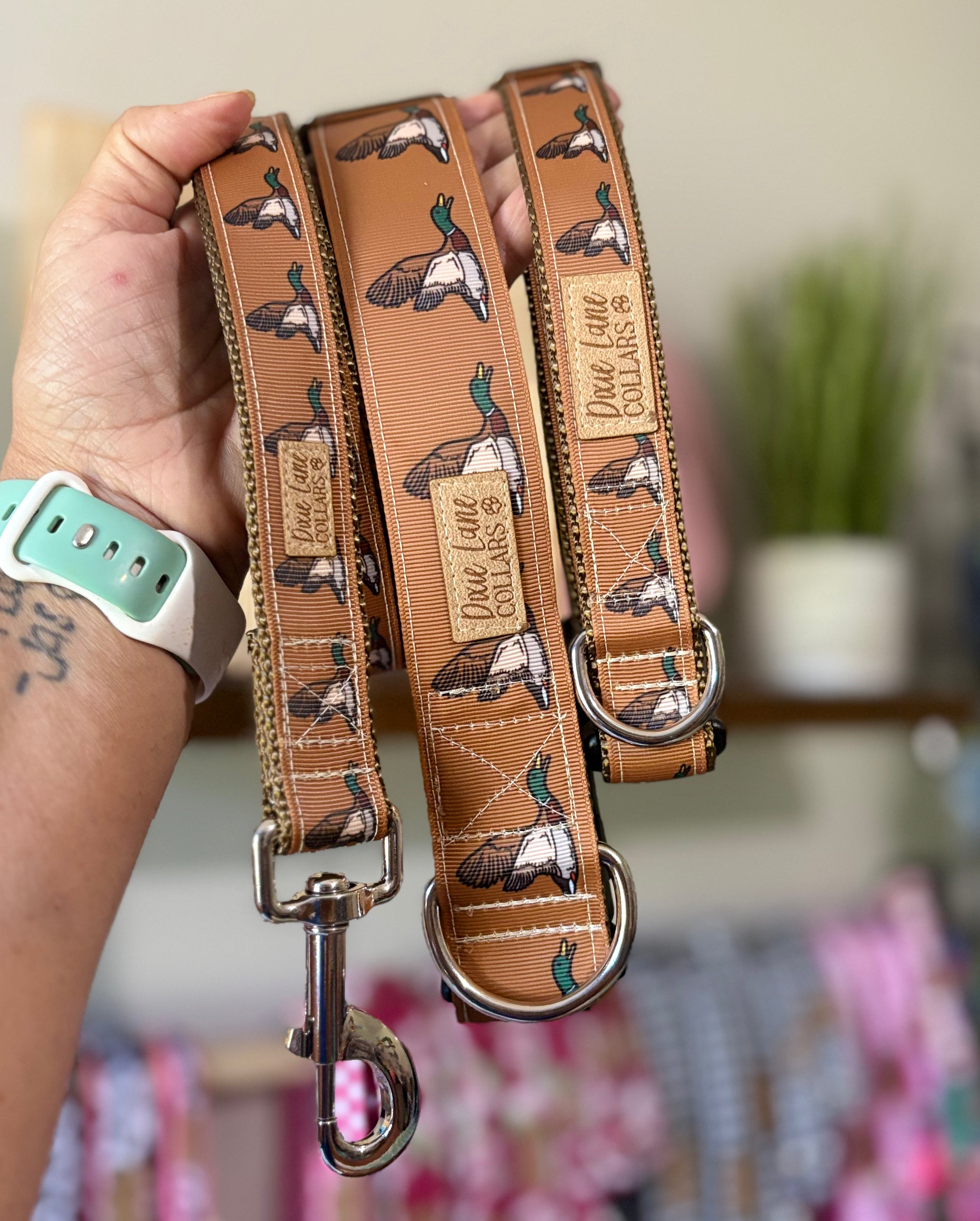 Duck Hunting Dog Collar and Leash Set