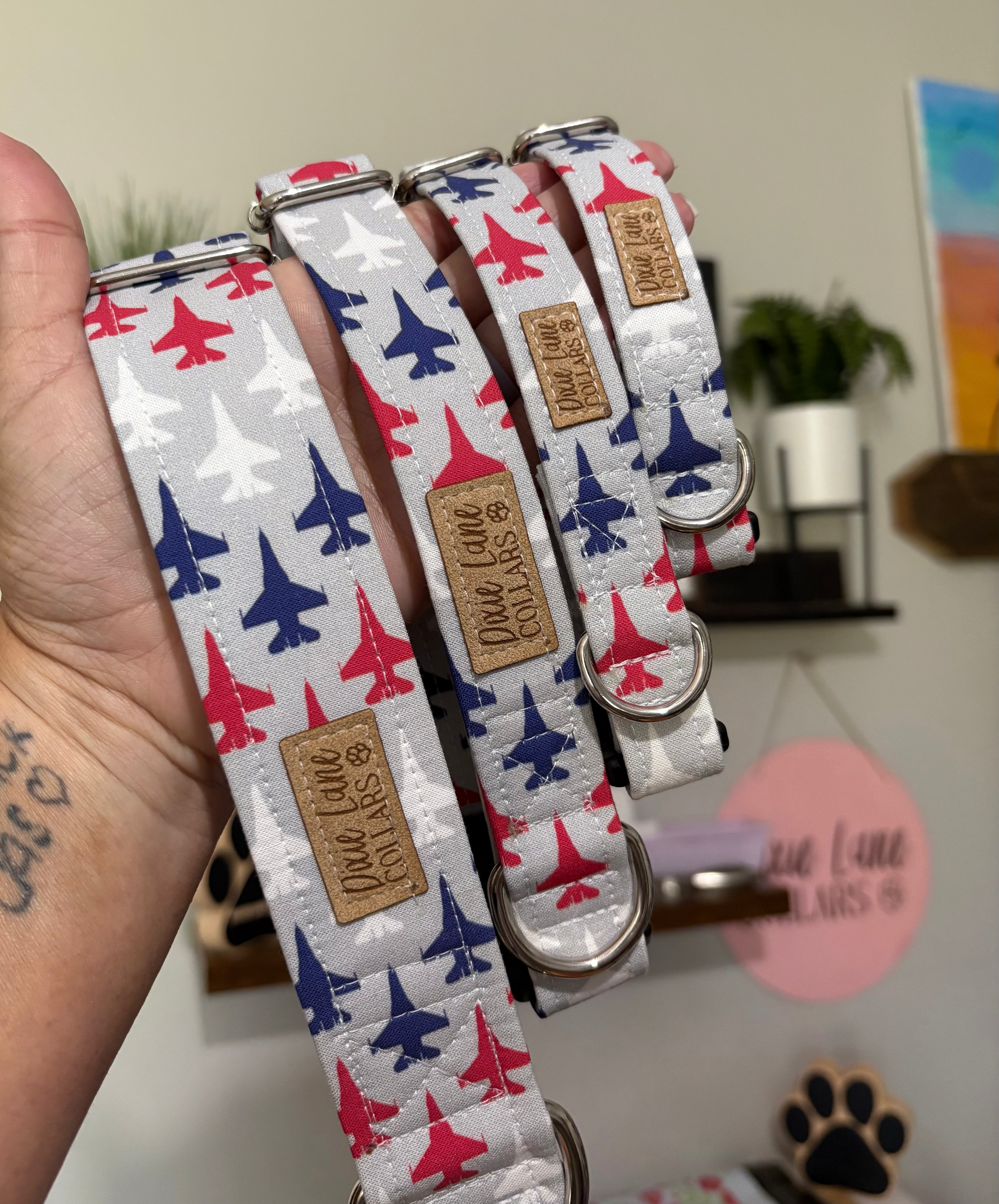 Patriotic Jets Dog Collar