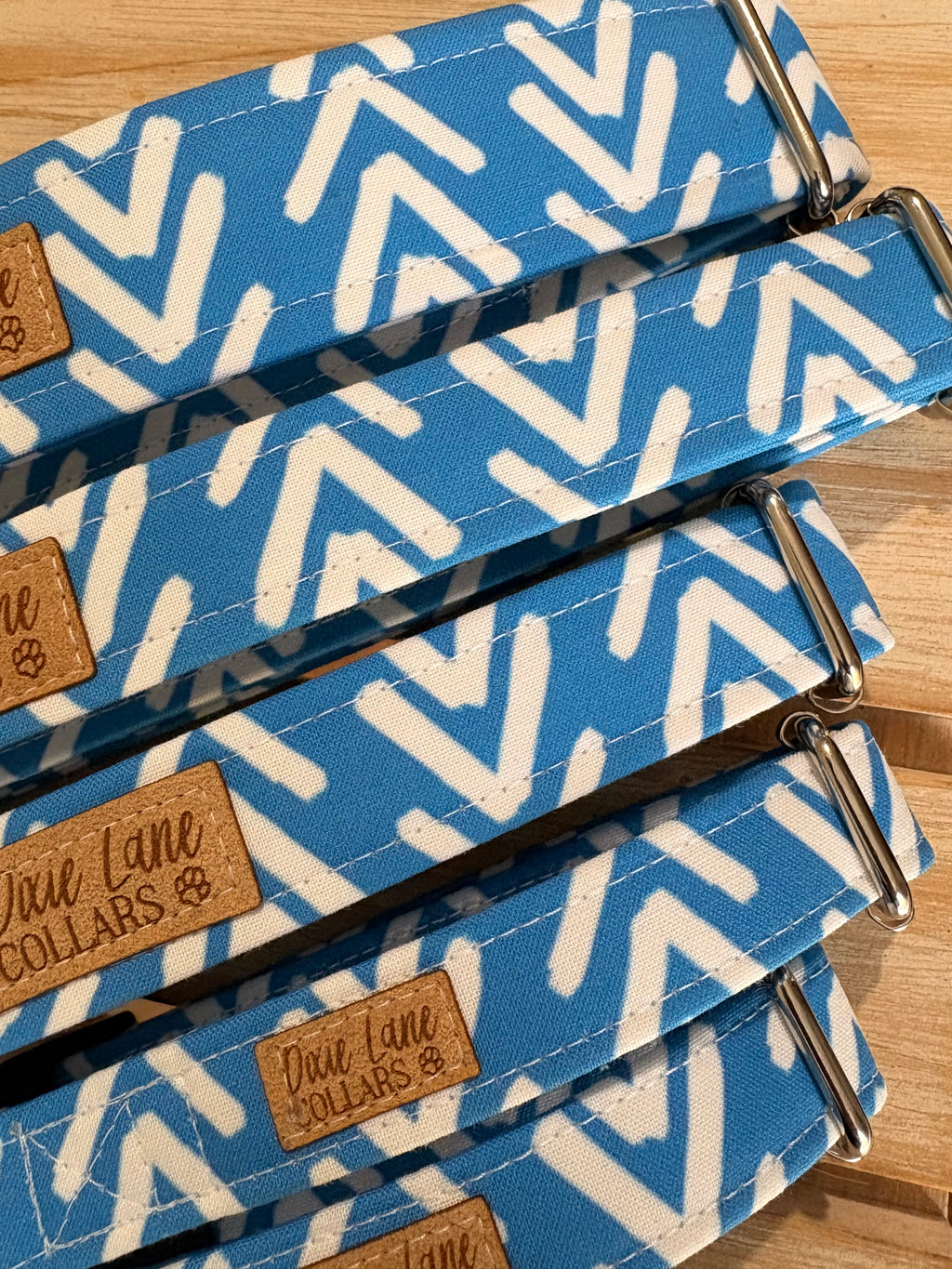 Blue Mudcloth Boho Arrows Dog Collar