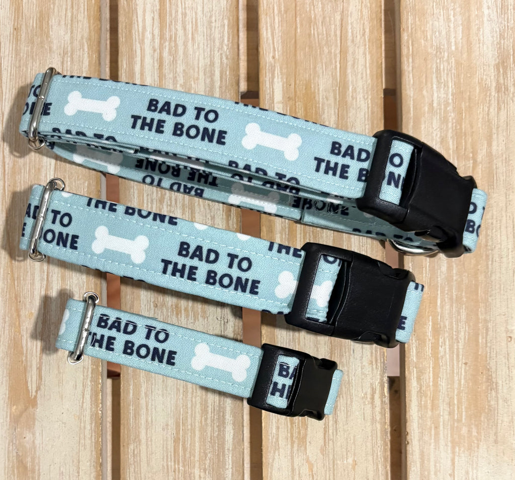 Bad To The Bone Fabric Dog Collar