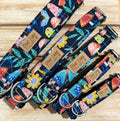 Navy Mushroom Garden Dog Collar