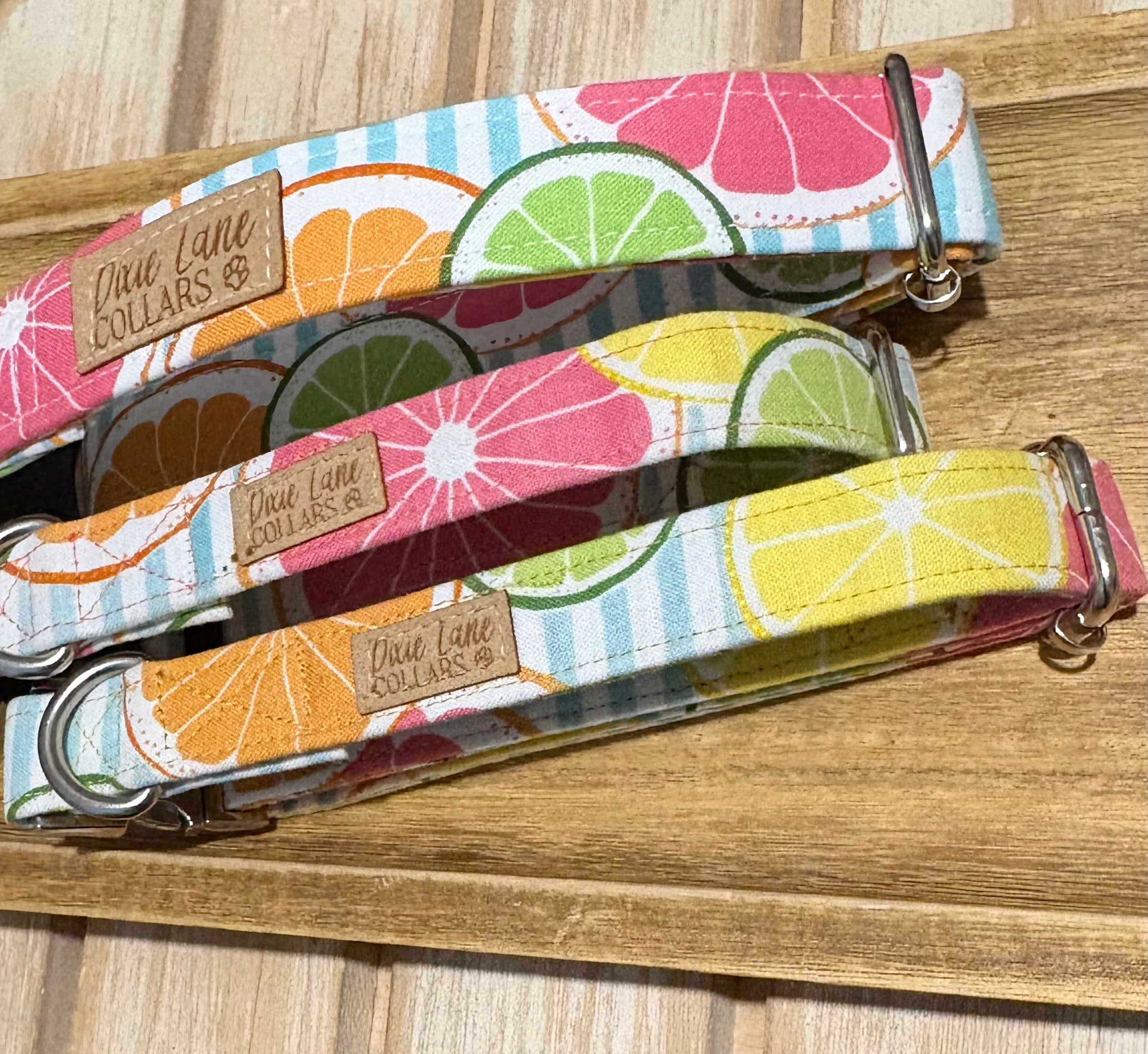 Citrus Striped Dog Collar