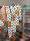 Pastel Checkered Dog Collar
