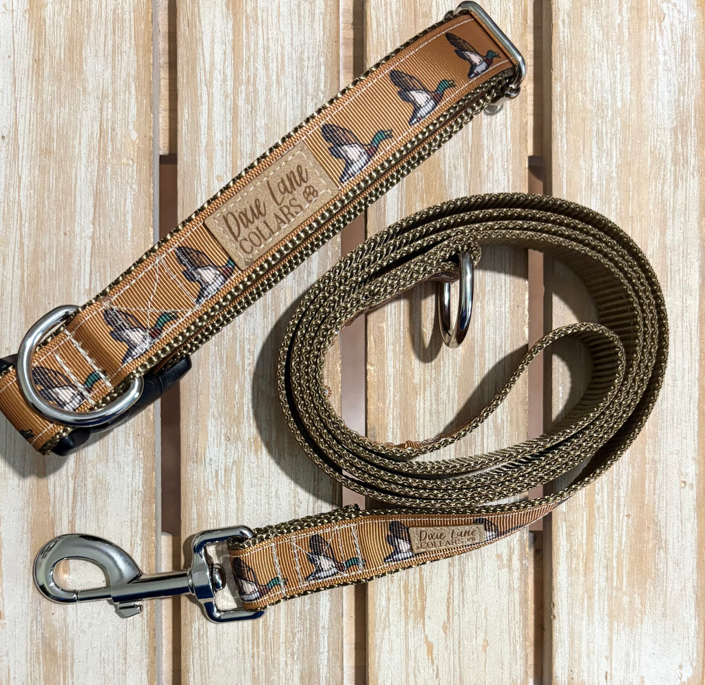 Duck Hunting Dog Collar and Leash Set