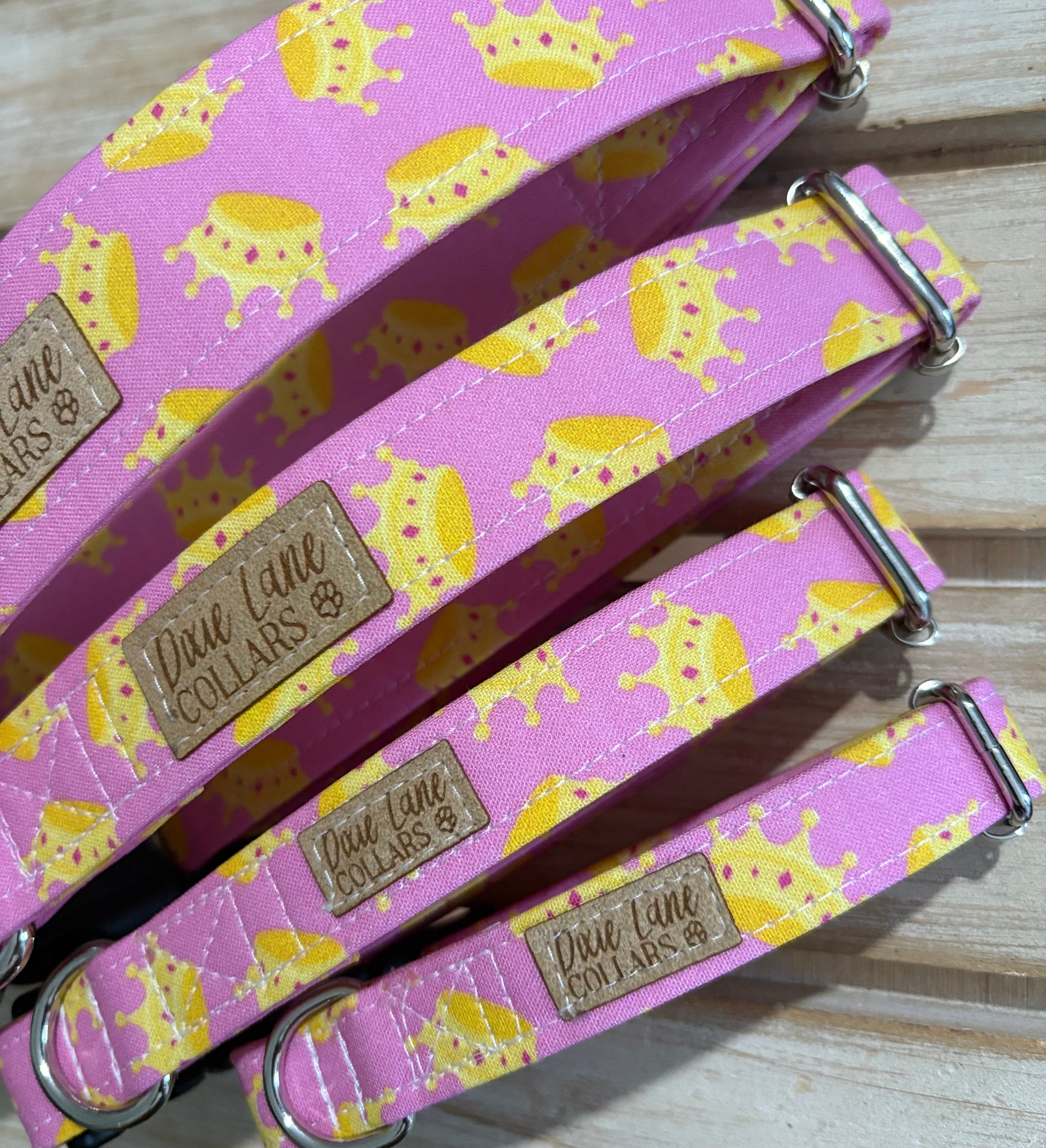 Pink Crowns Dog Collar