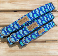 Blue Seahorses Dog Collar