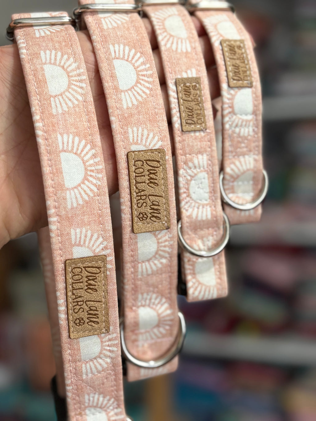 Light Pink Boho Suns Dog Collar
