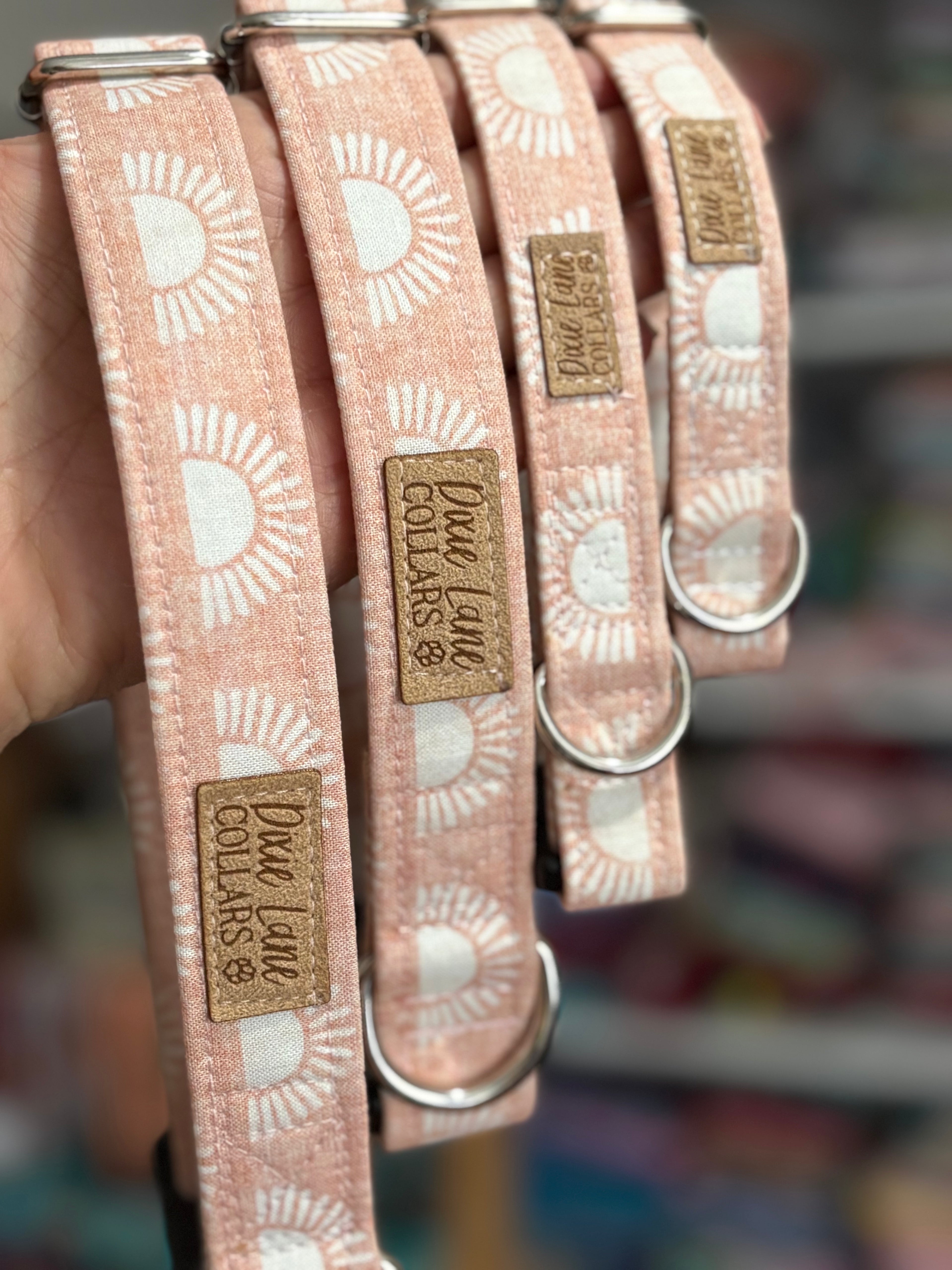 Light Pink Boho Suns Dog Collar