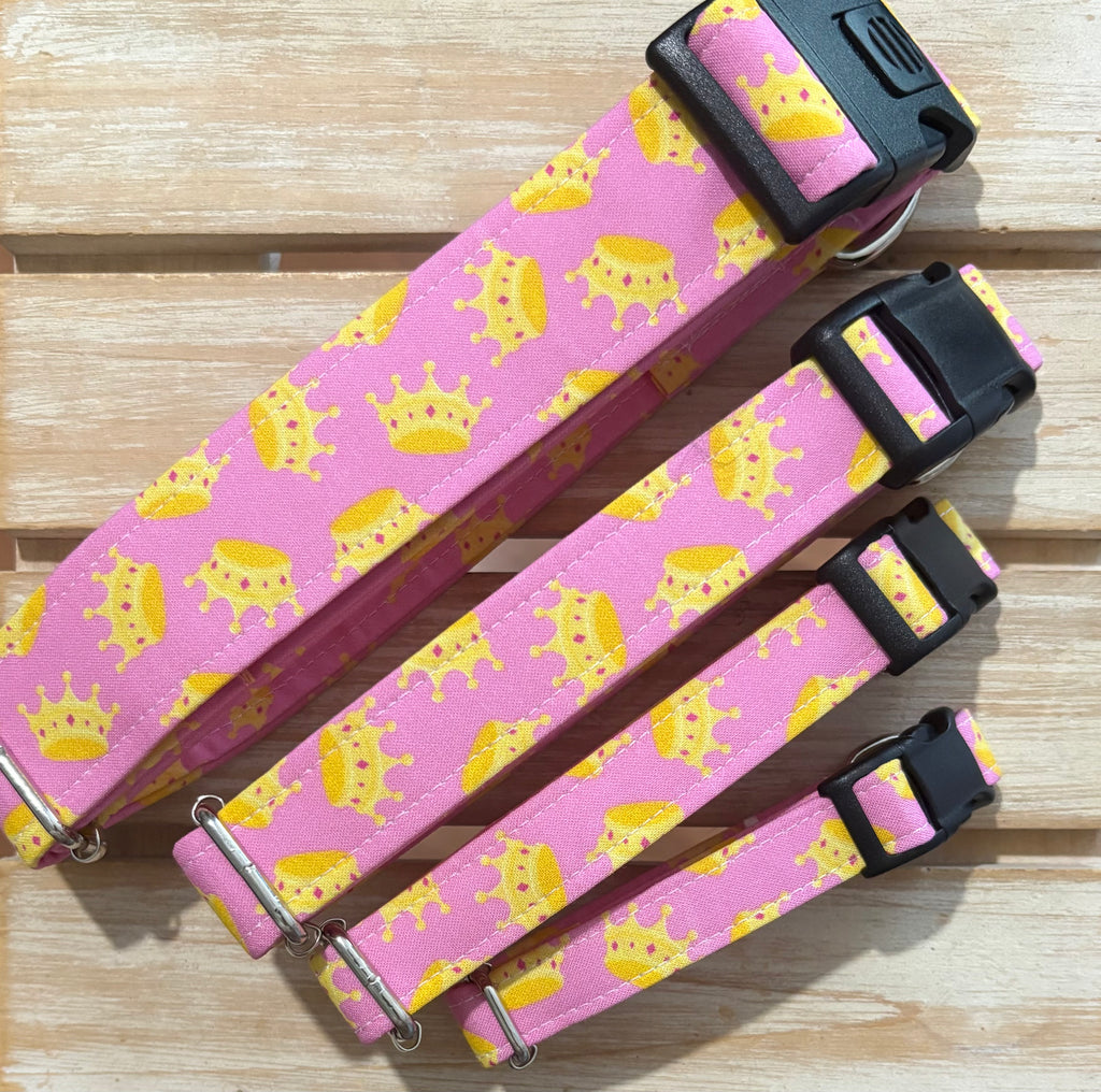 Pink Crowns Dog Collar