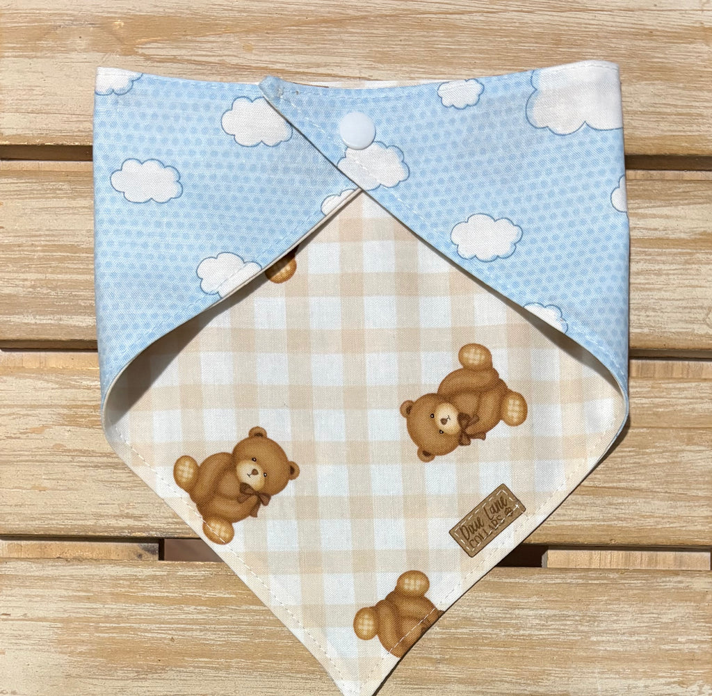 Teddy Bear and Clouds Reversible Dog Bandana