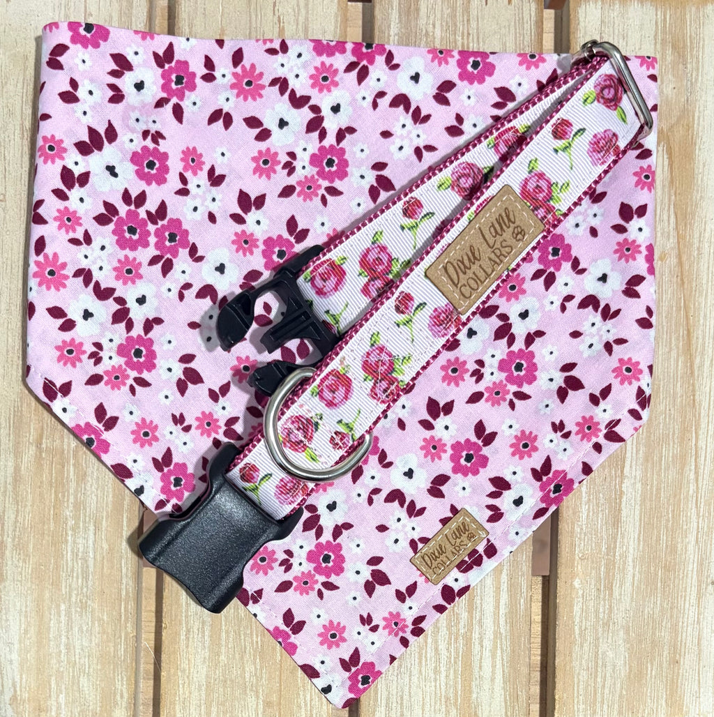 Pink Ditsy Floral Dog Bandana