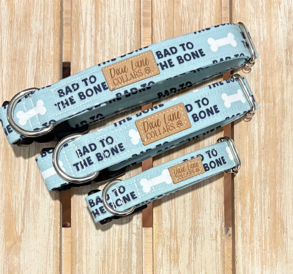 Bad To The Bone Fabric Dog Collar