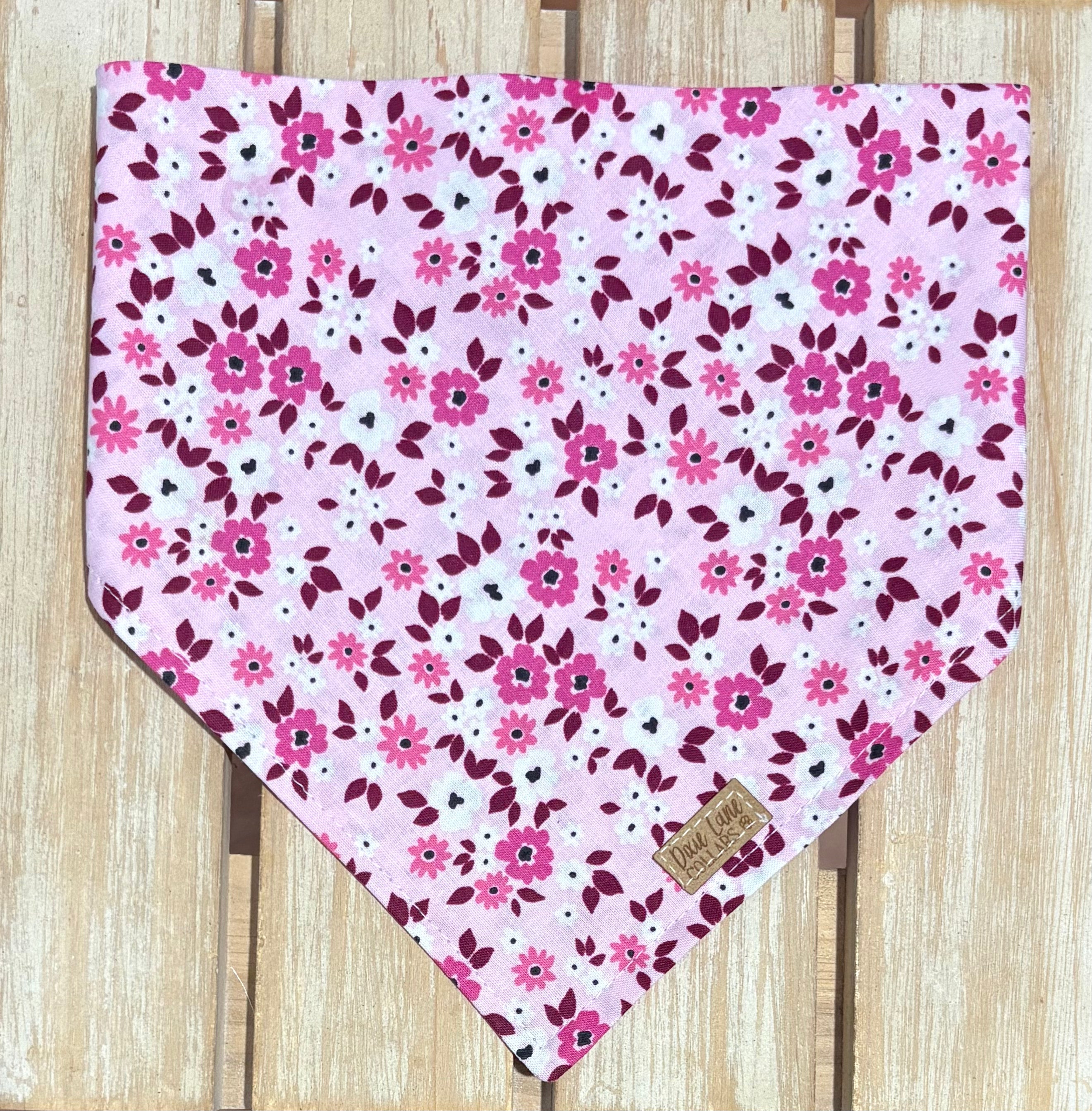Pink Ditsy Floral Dog Bandana