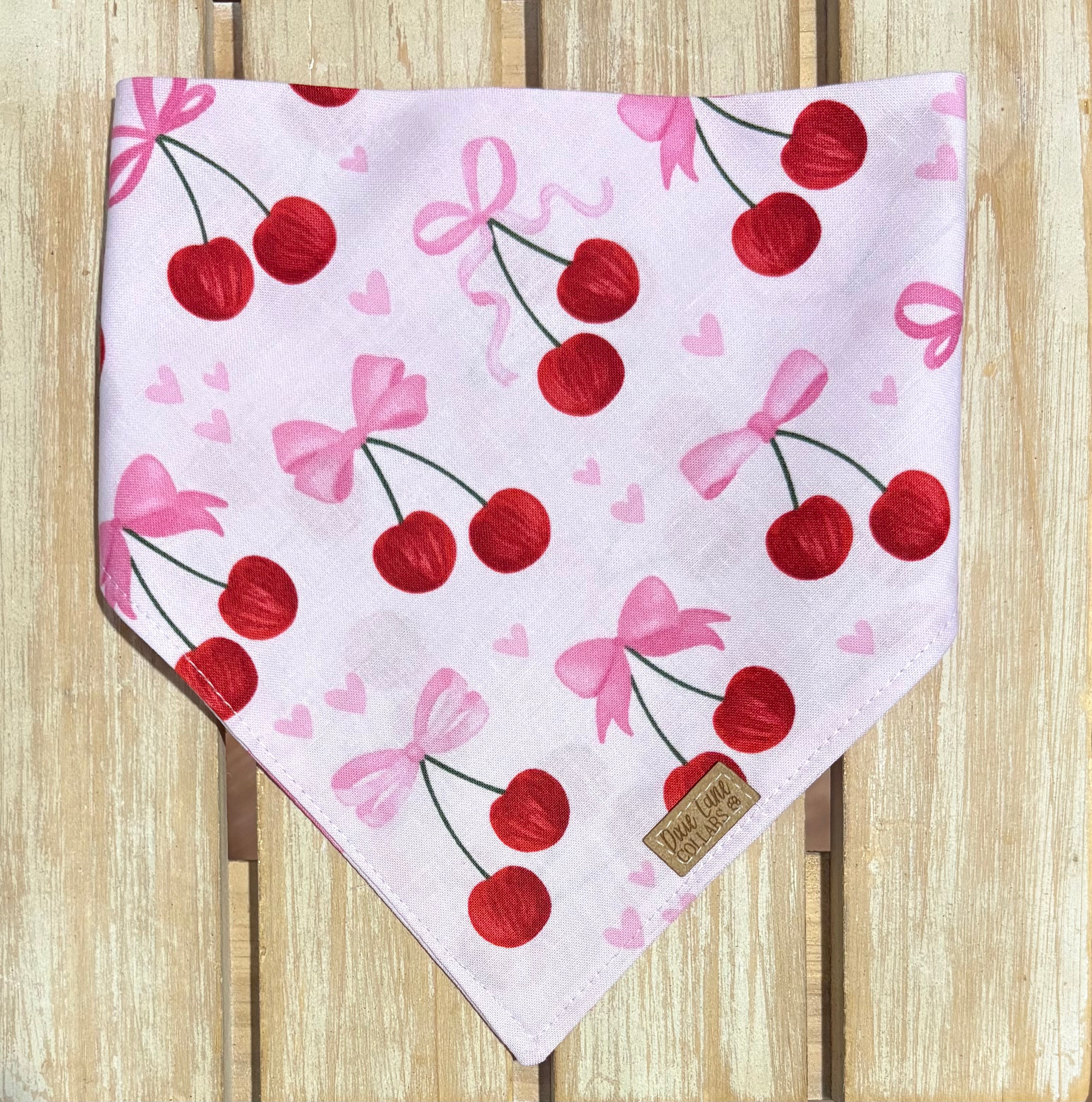 Pink Cherry Bows Dog Bandana