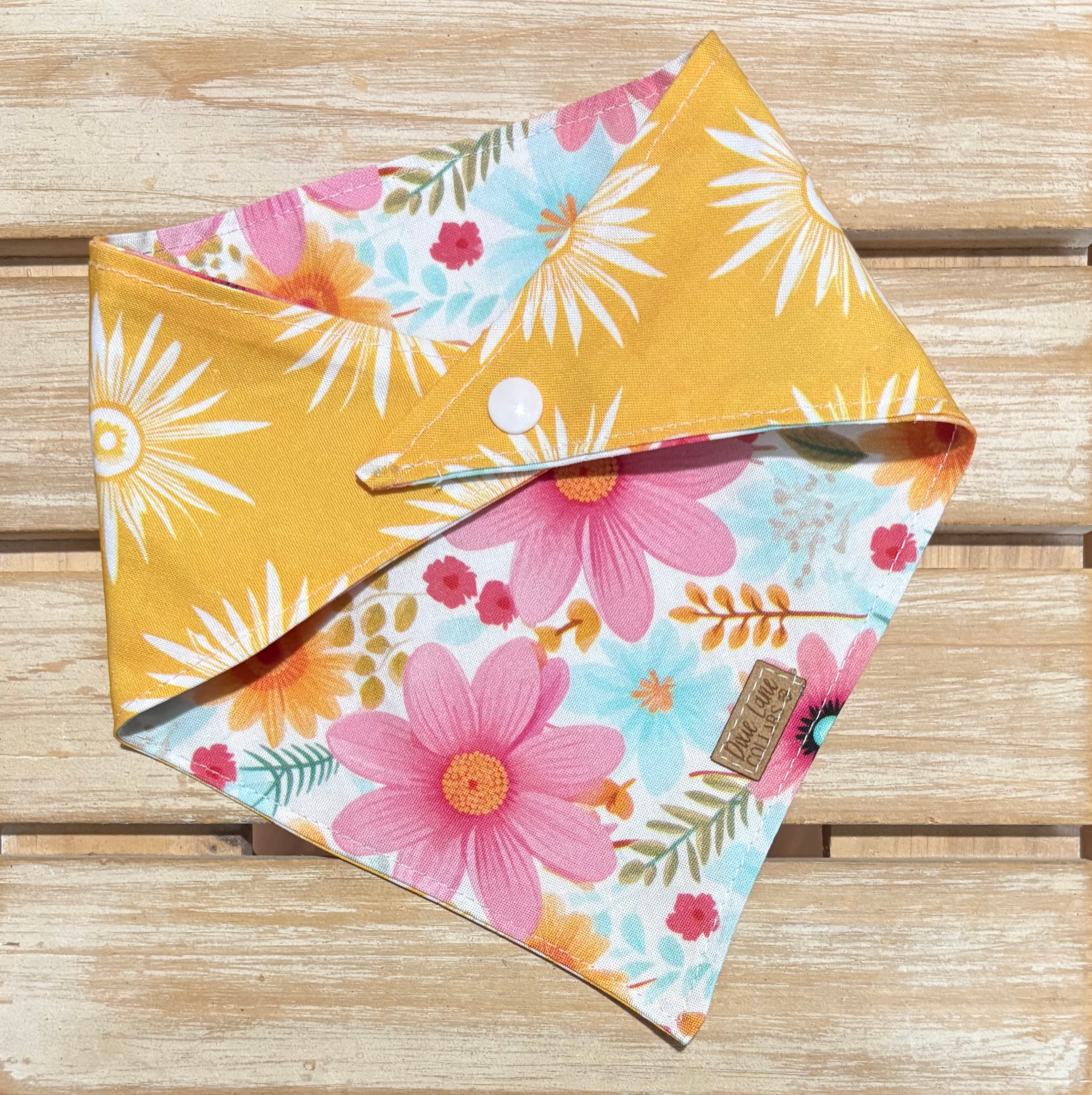 Sunflower and Daisies Reversible Dog Bandana