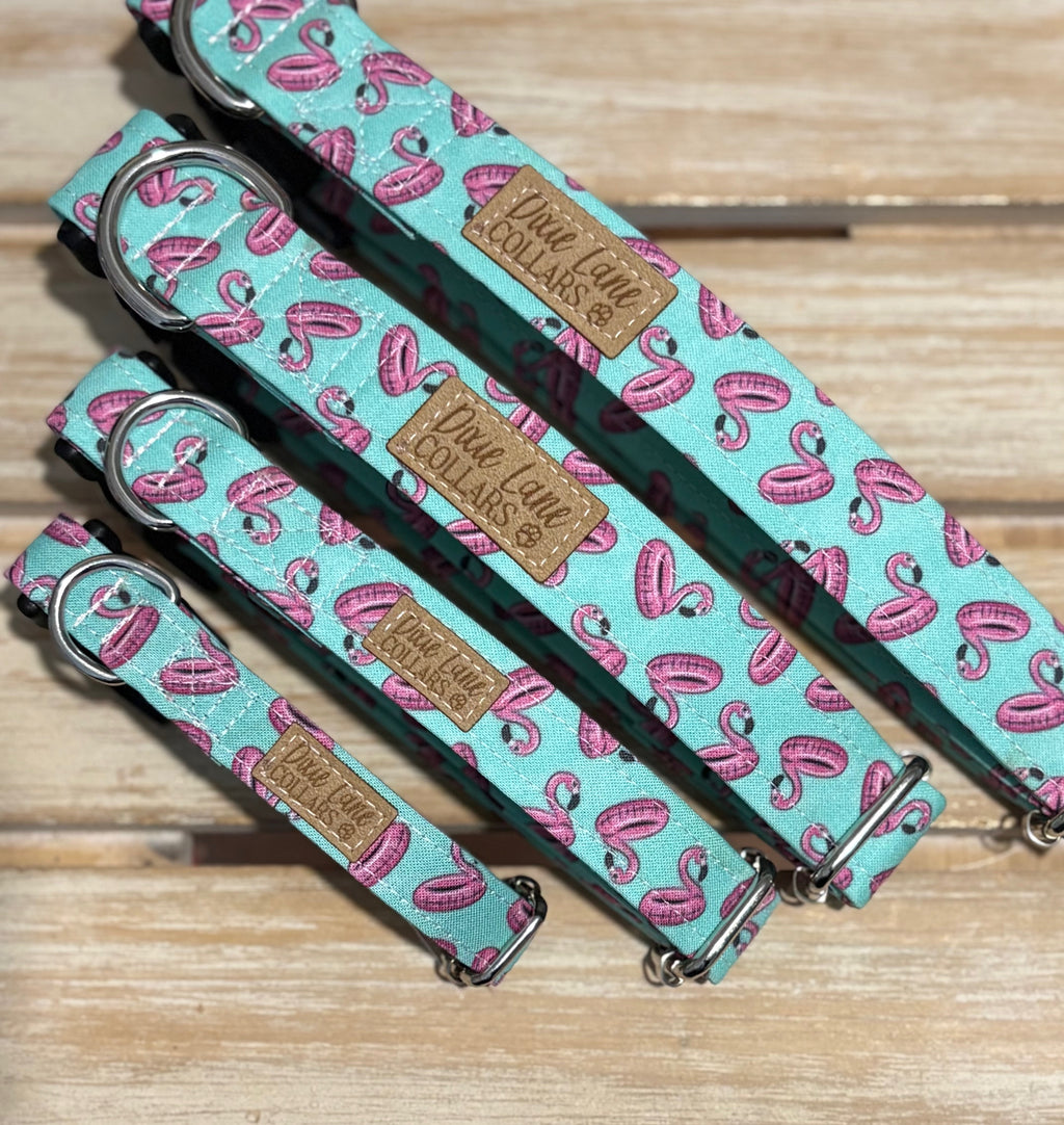 Flamingo Floats Dog Collar