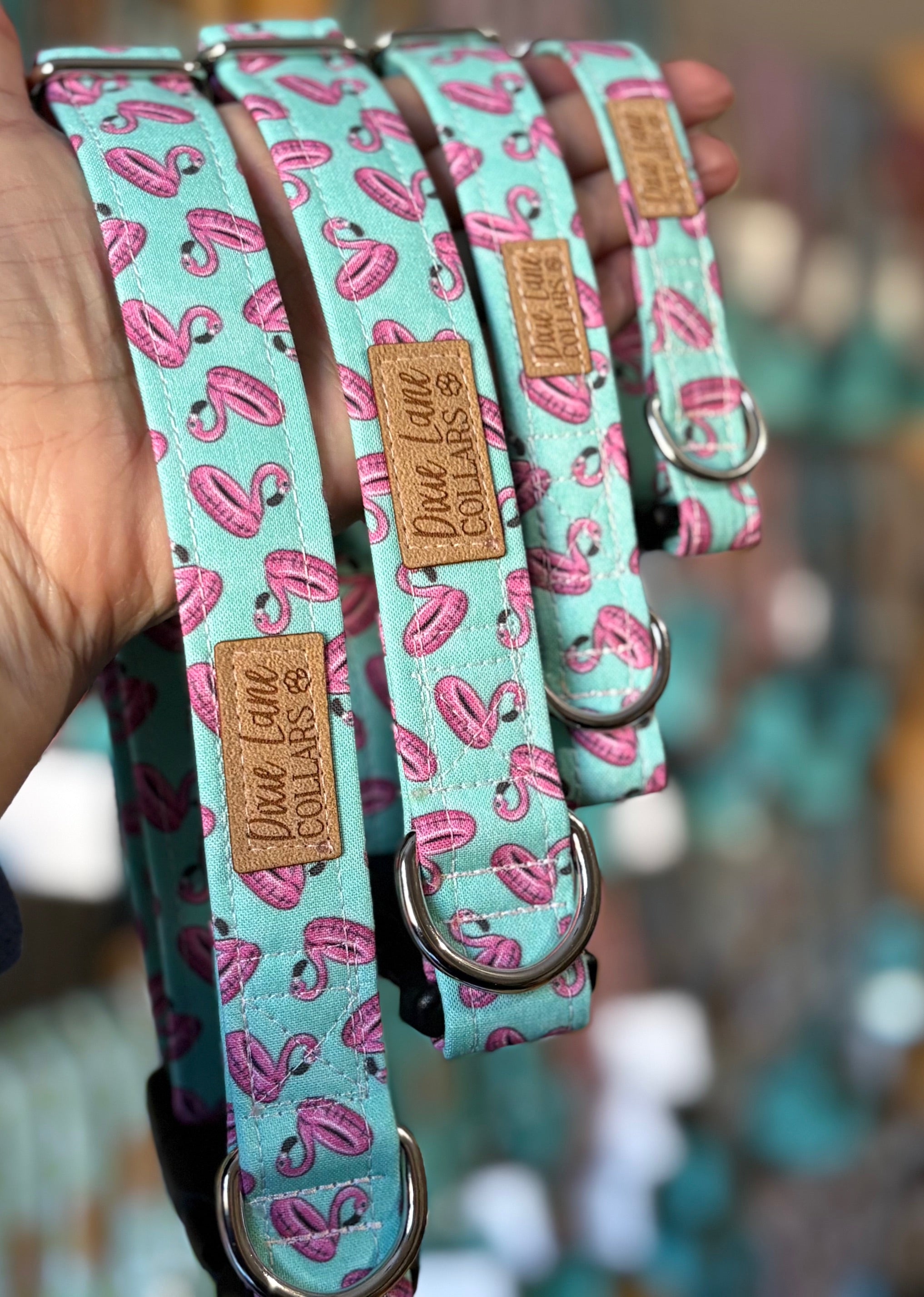 Flamingo Floats Dog Collar