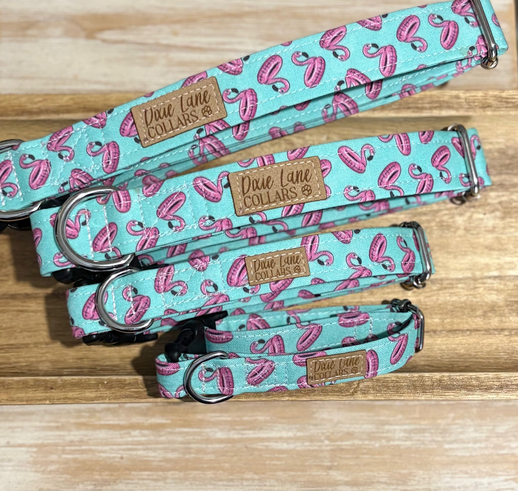 Flamingo Floats Dog Collar