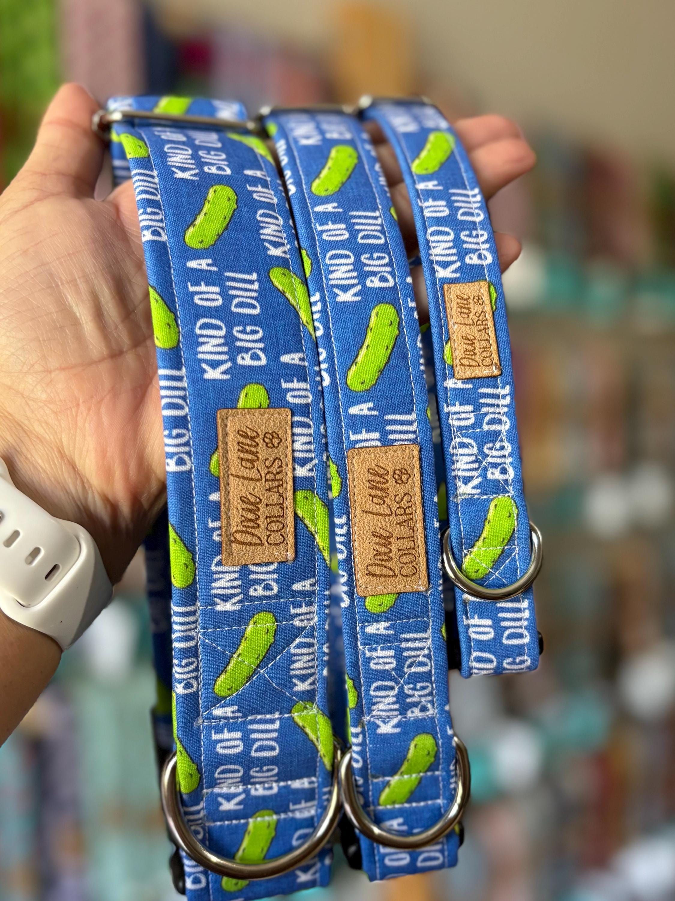Blue Dill Pickles Dog Collar