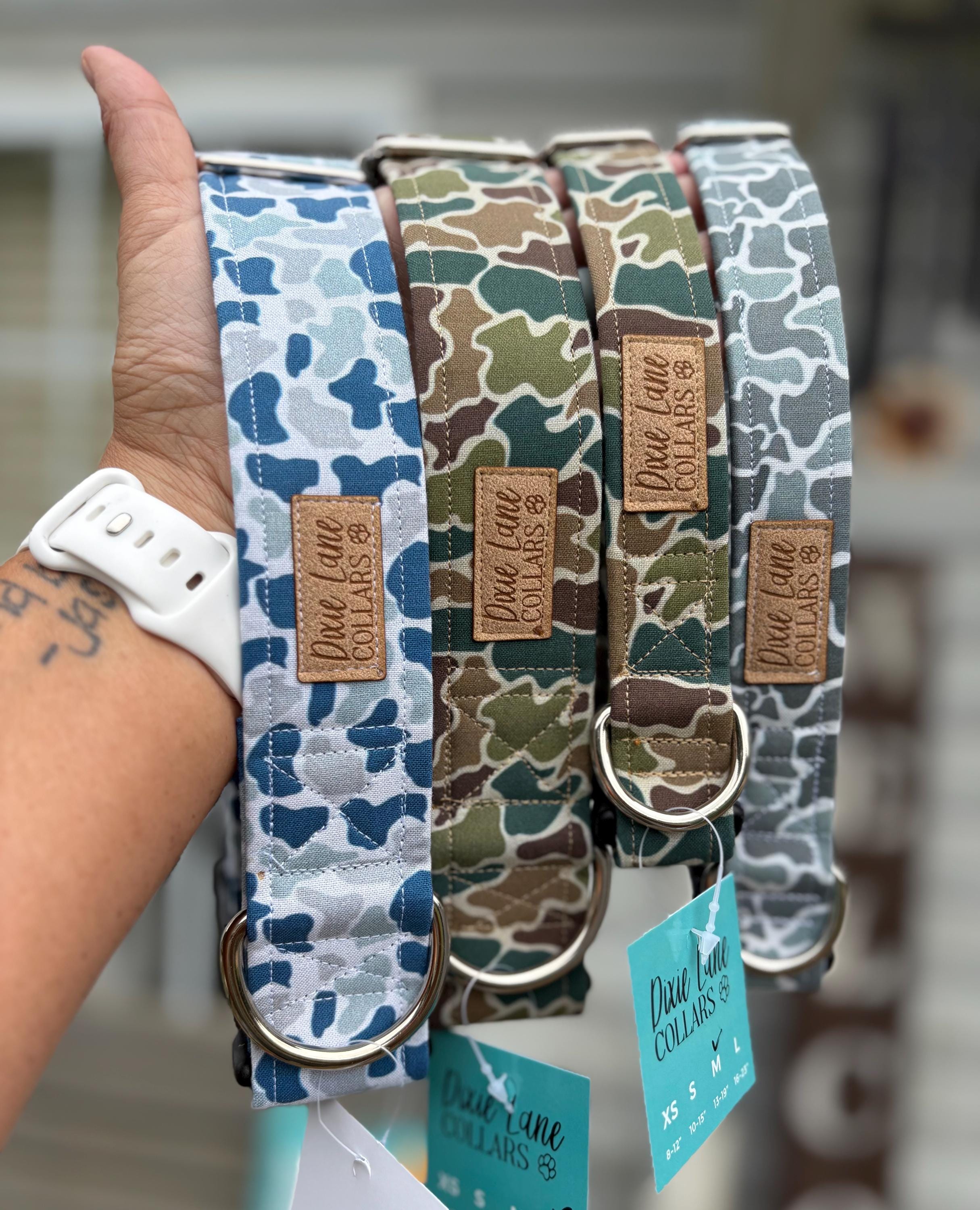 Gray Duck Camo Print Dog Collar