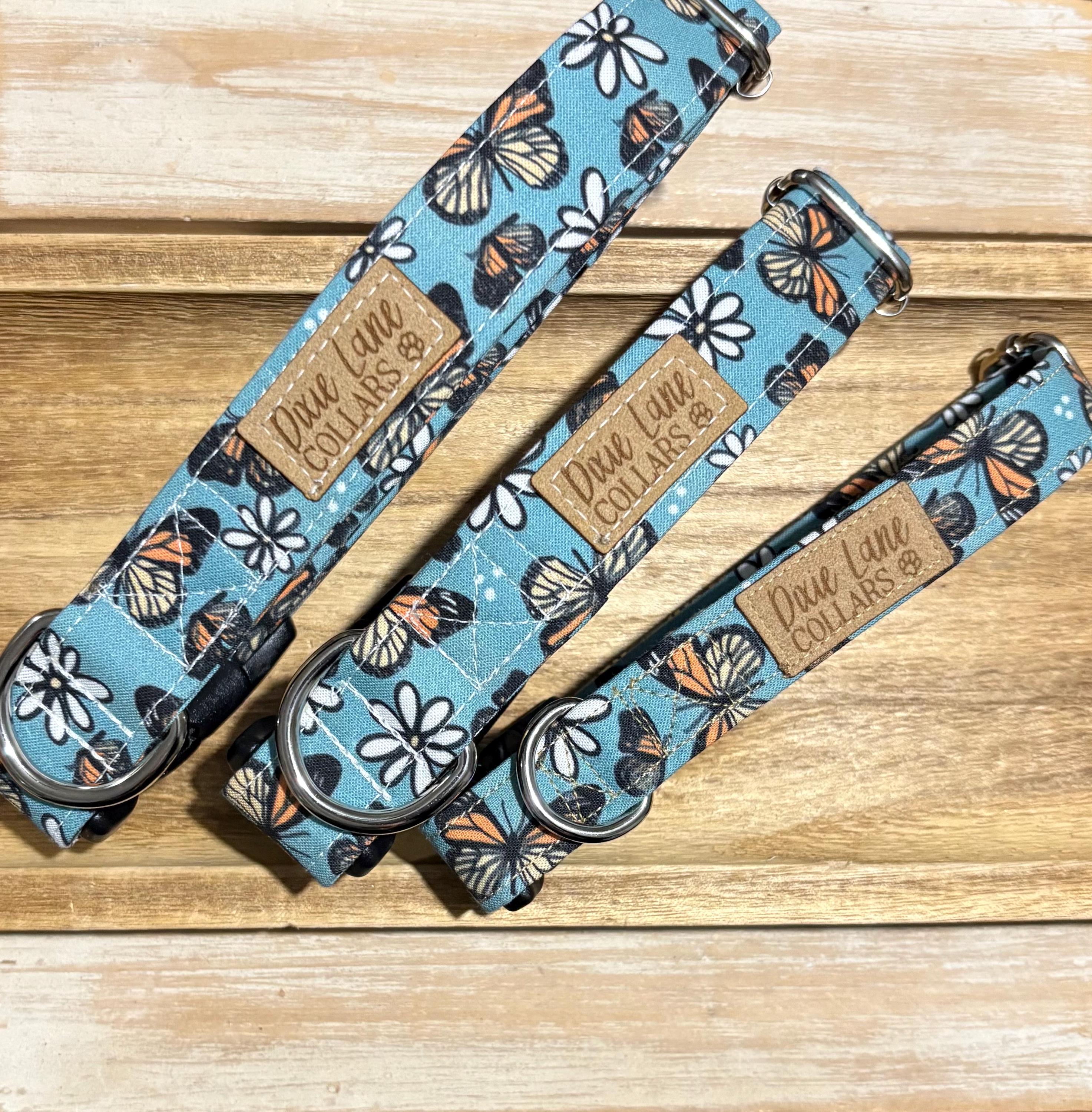 Monarch Butterflies and Daisies Dog Collar