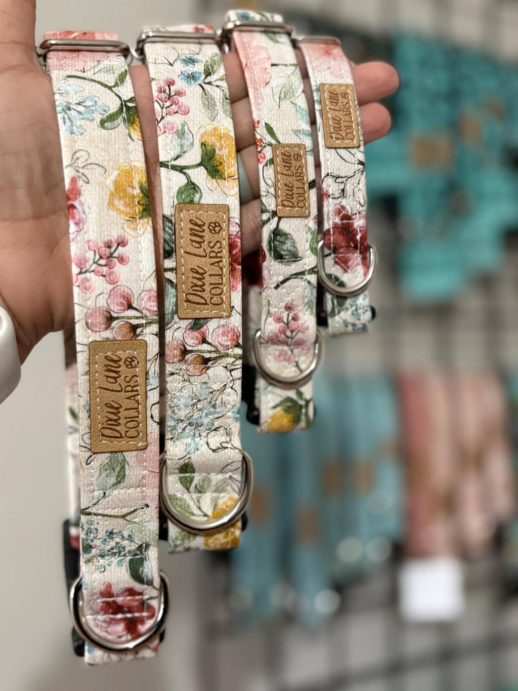 Vintage Floral Fabric Dog Collar