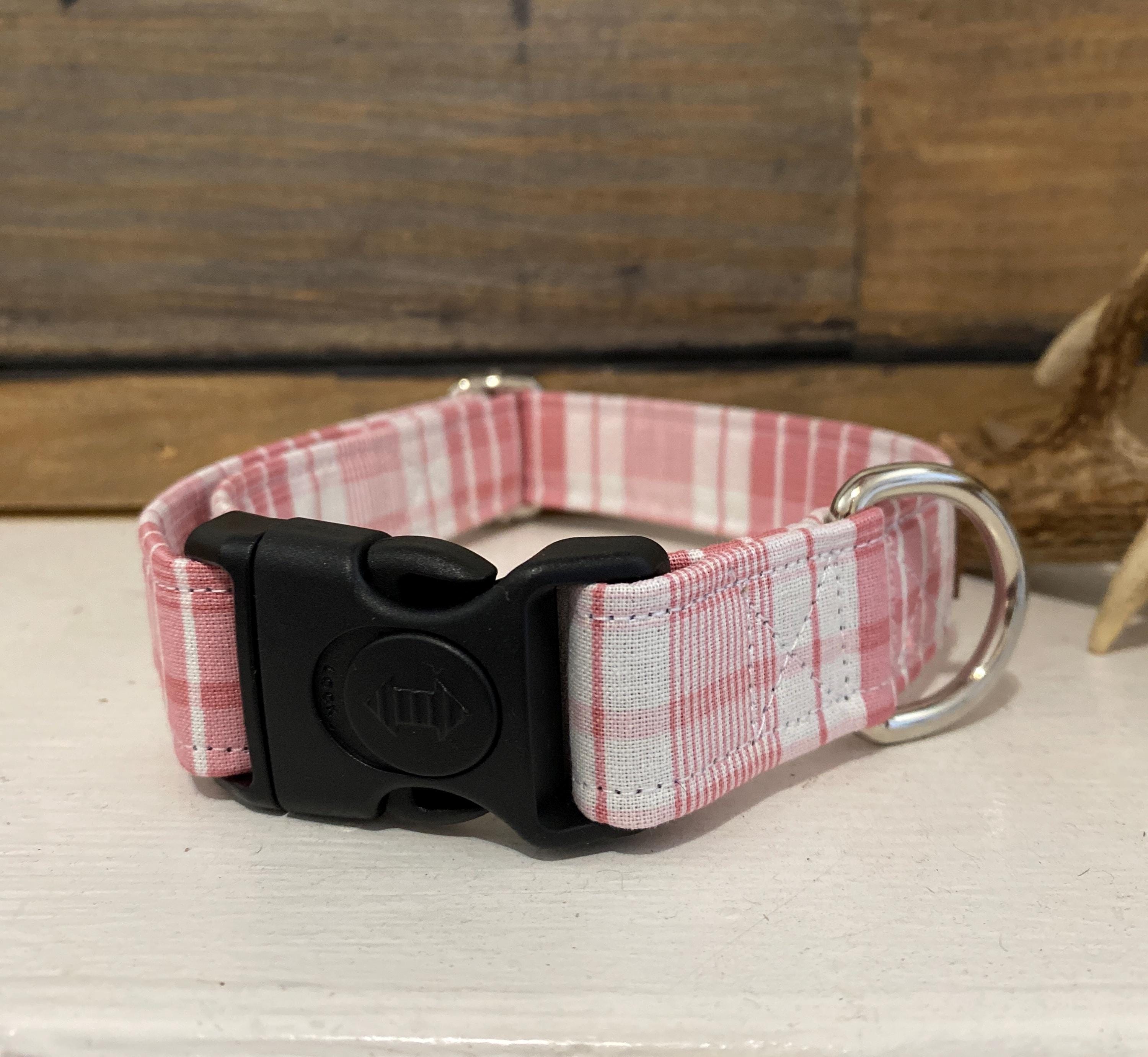 Pink Plaid Dog Collar